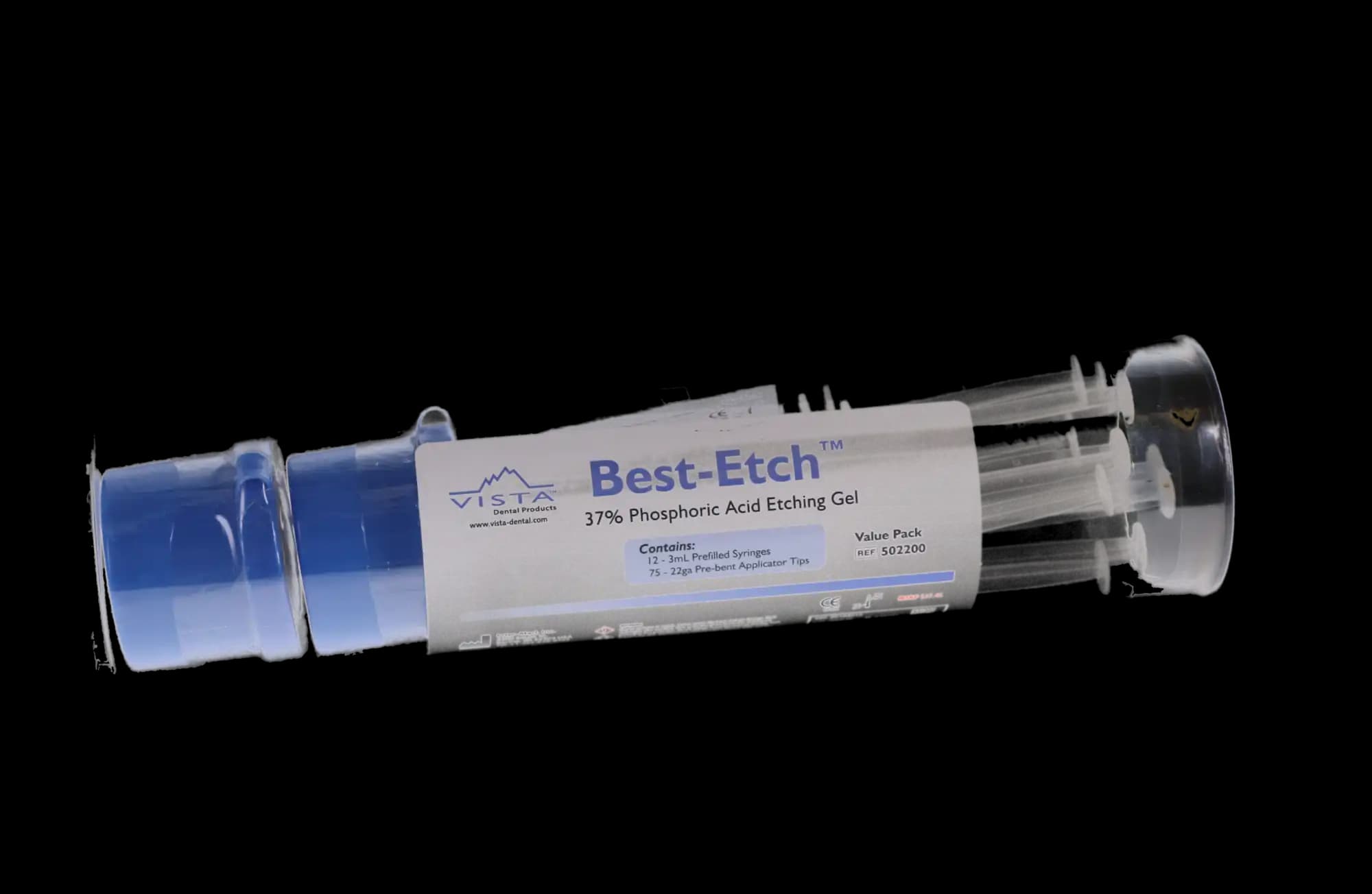 Best-Etch 37% Phosphoric Acid Etching Gel, High Viscosity, Blue, Value Kit, 3 mL Prefilled Syringes, 12/Pk with 75 22 Ga Pre-Bent Tips, 502200 thumbnail 11