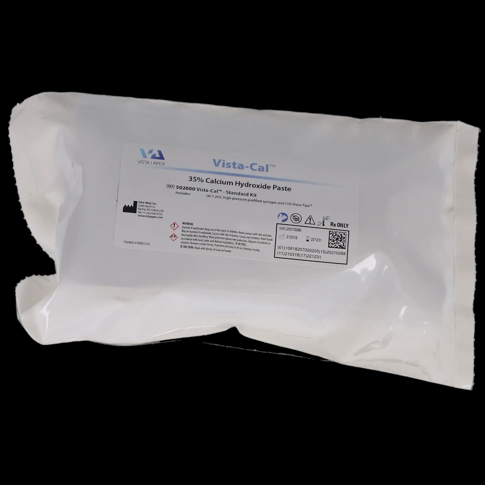 Vista-Cal 35% Calcium Hydroxide Standard Kit, 1.2 mL Prefilled Syringes, 4/Pk, 502600 thumbnail 11