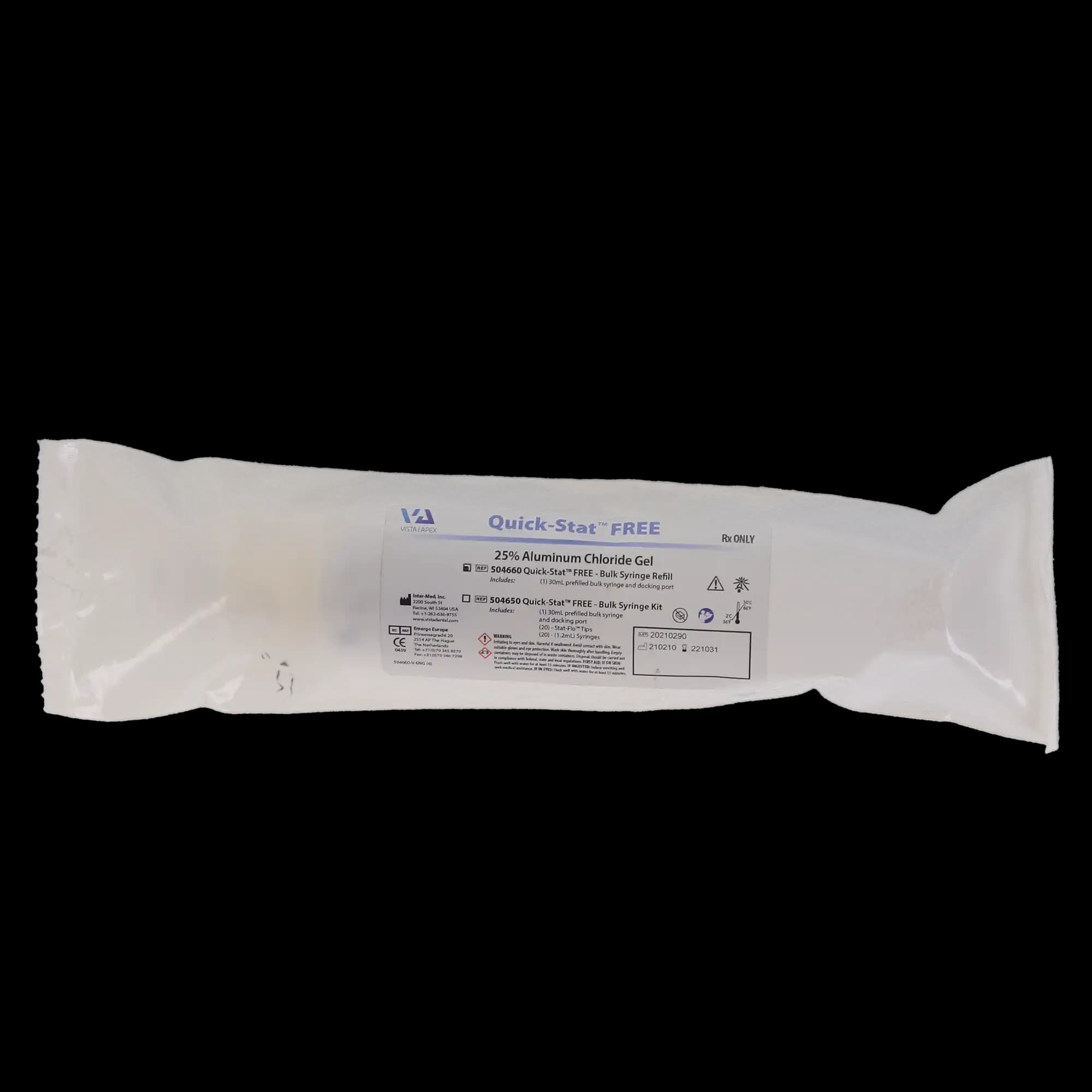 Quick-Stat FREE Clear Hemostatic Gel, 25% Aluminum Chloride, Bulk Syringe Refill, 30 mL, 1/Pk, 504660 thumbnail 5