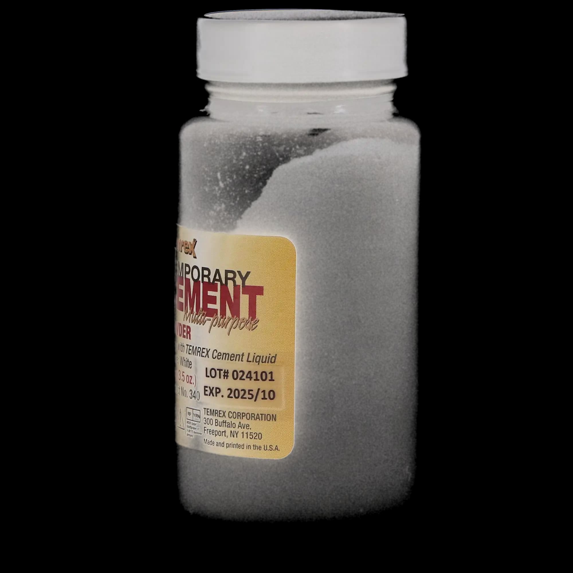 Temrex ZOE Temporary Cement, Powder Refill, White, 100 g Bottle, 340 thumbnail 6