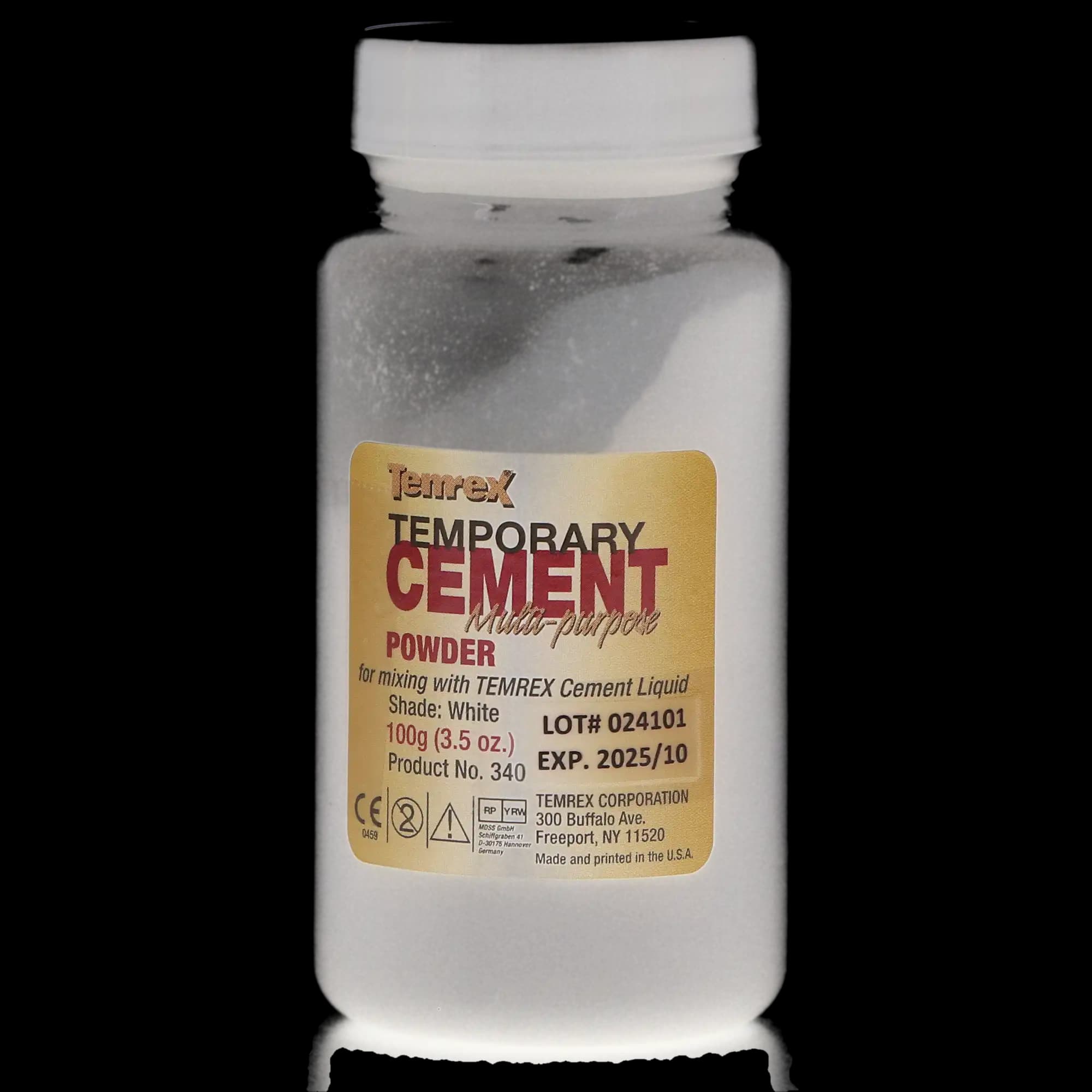 Temrex ZOE Temporary Cement, Powder Refill, White, 100 g Bottle, 340 thumbnail 10