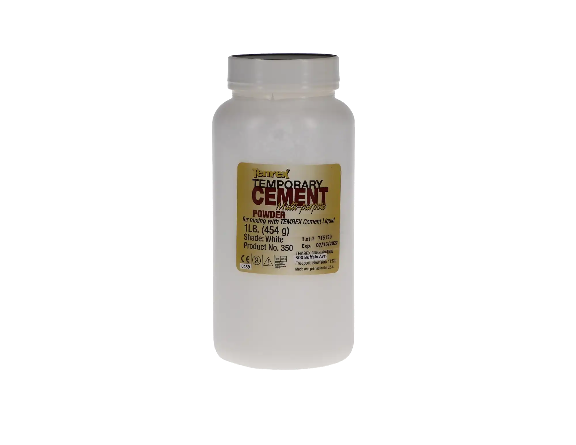 Temrex Zinc Oxide Eugenol Temporary Cement Powder, White, 1 lb (350) thumbnail 10