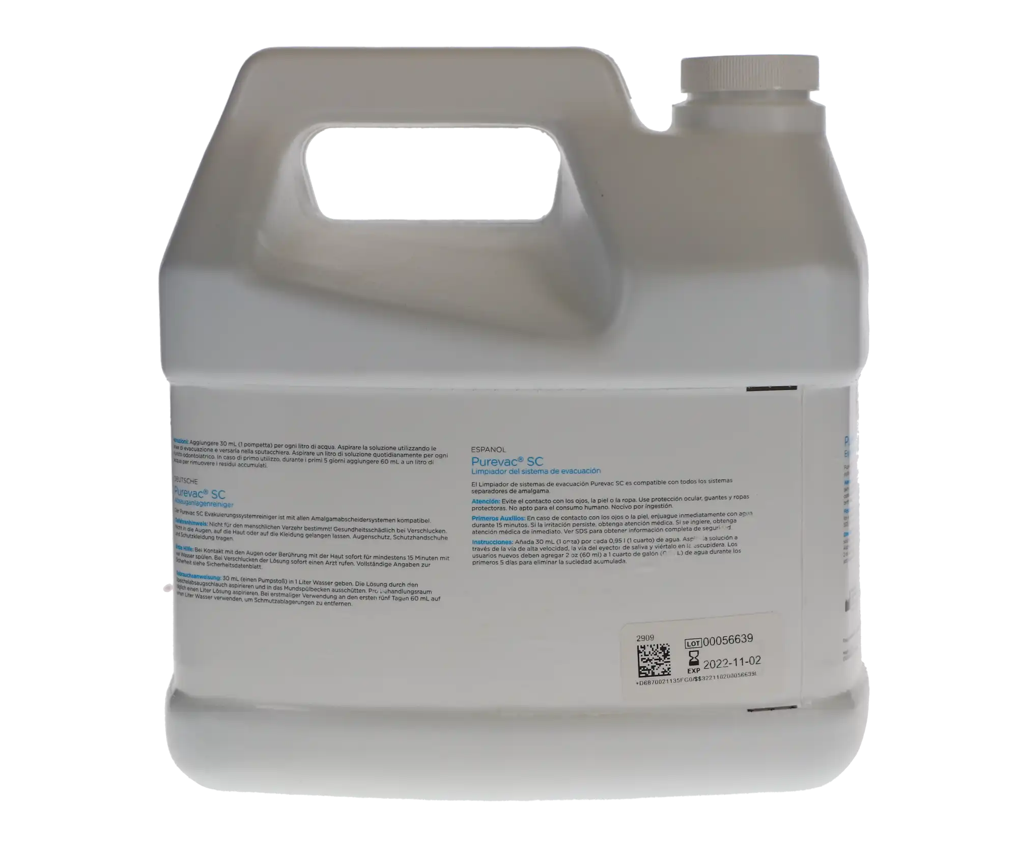 Purevac SC Evacuation System Cleaner, 5 L Bottle, 1 oz Pump, 169 Treatments, 21135 thumbnail 3