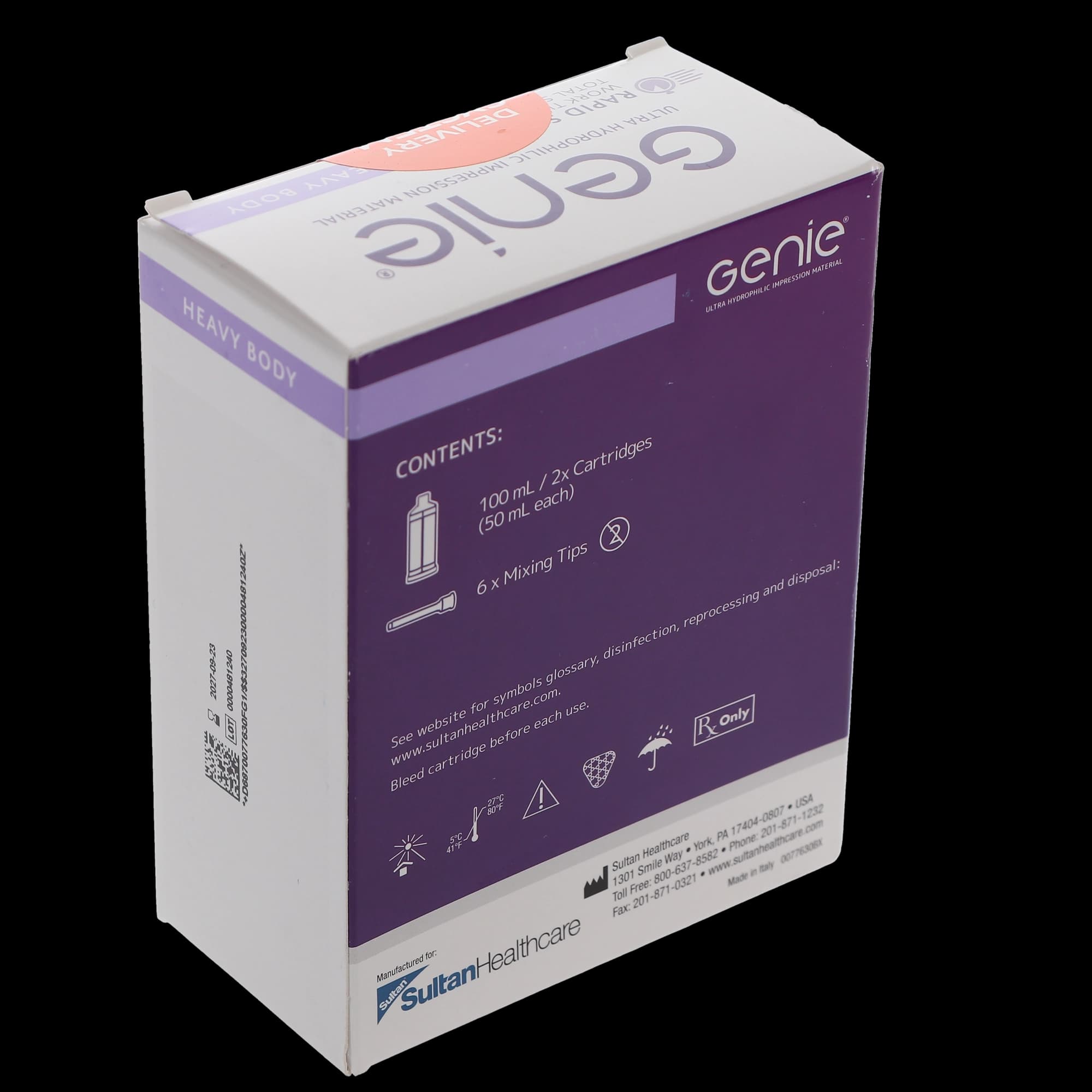 Genie VPS Impression Material, Heavy Body, Rapid Set, Berry Flavor, Purple, 50 ml Cartridges, 2/Pk, 77630 thumbnail 4