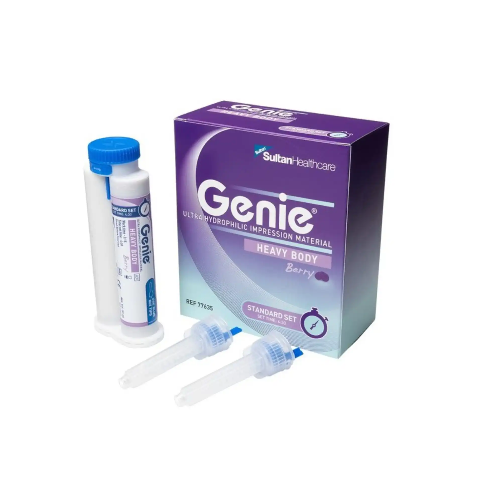 Sultan Genie VPS Impression Material, Heavy Body, Standard Set, Berry Flavor, Purple, 50 ml Cartridges, 2/Pk, 77635 - Genie VPS Impression Material, Heavy Body, Standard Set, 50 ml, 2/Pk, 77635 - Image 1
