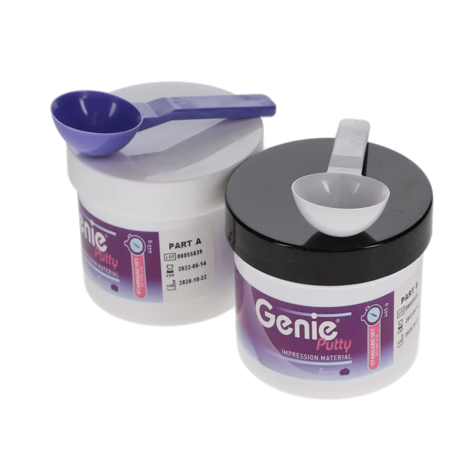 Genie VPS Putty Impression Material, Standard Set, Berry Flavor, Purple, 2 x 300 ml Jars with 2 Scoops, 77655 thumbnail 2