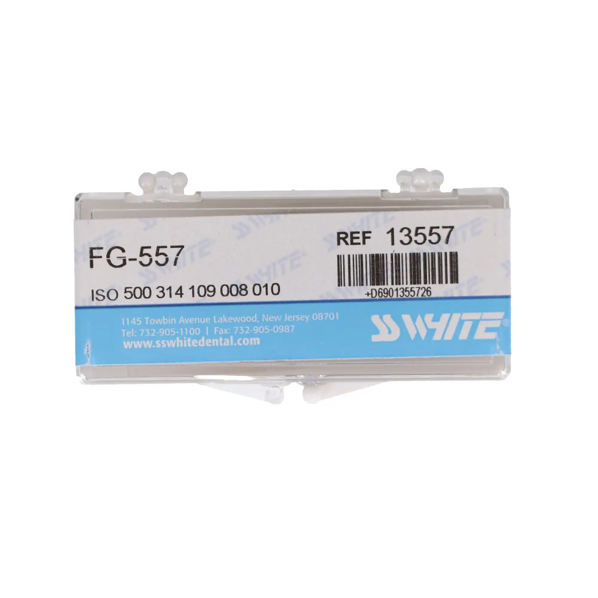 SS White Standard Operative Carbide Burs, FG, Straight Fissure Flat End Crosscut, #557, 1.0 mm Diameter, 3.5 mm Length, 100/Pk, 13557 thumbnail 4