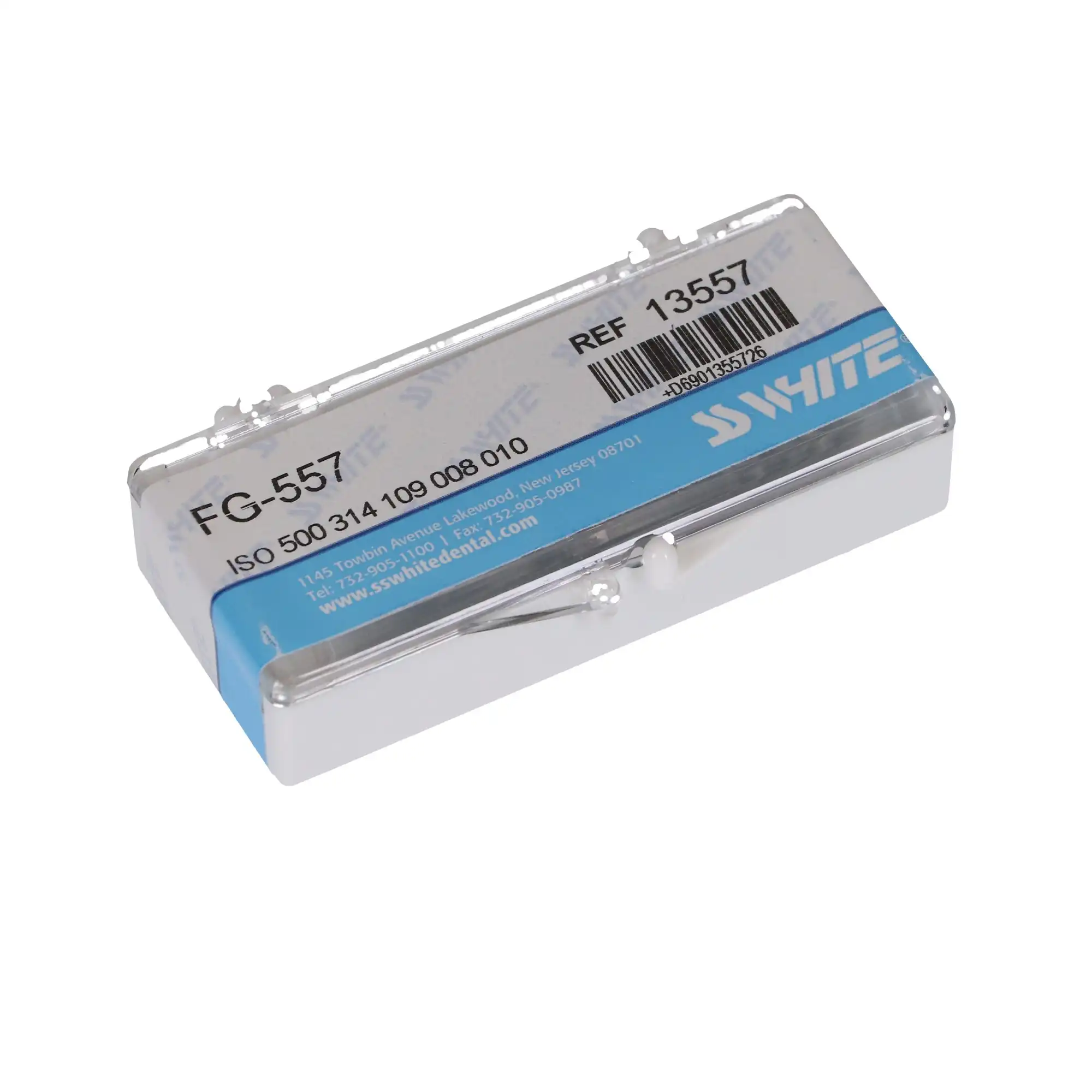 SS White Standard Operative Carbide Burs, FG, Straight Fissure Flat End Crosscut, #557, 1.0 mm Diameter, 3.5 mm Length, 100/Pk, 13557 thumbnail 5