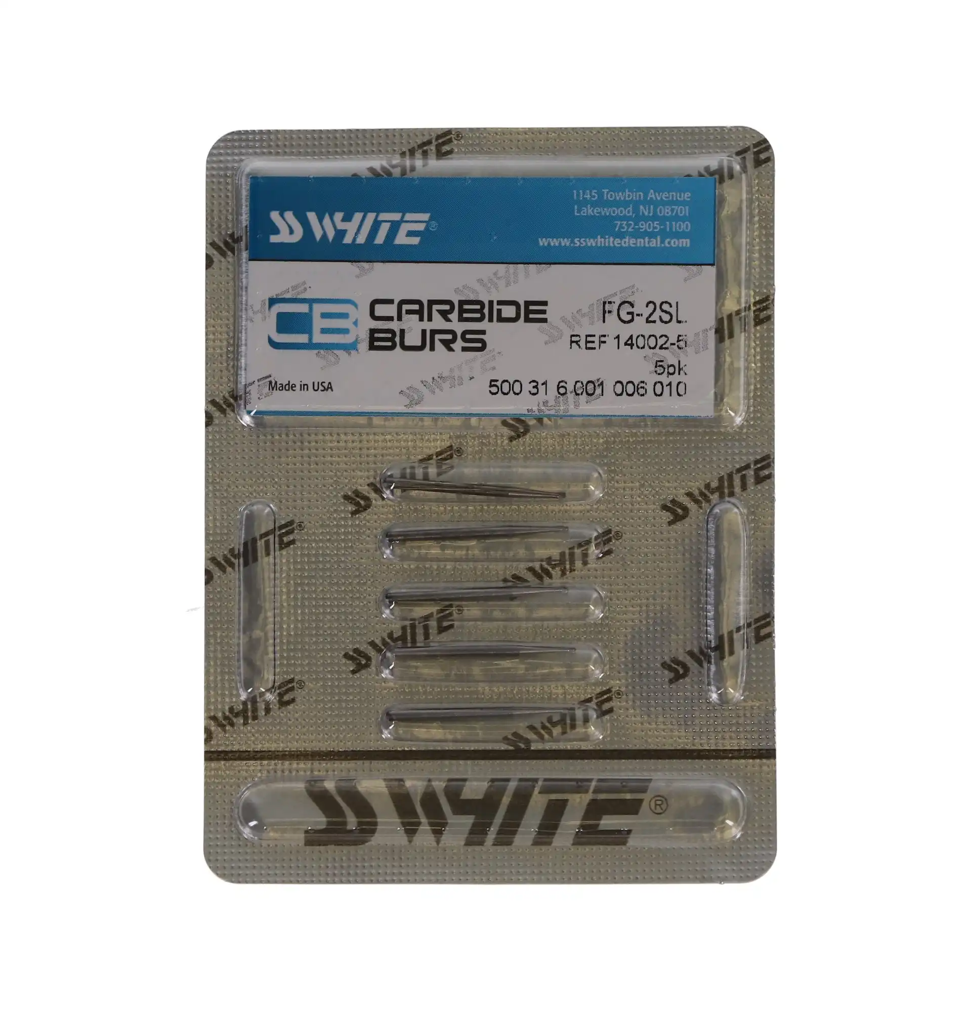 SS White Surgical Length Round Carbide Burs, FG #2, 1.0 mm Head, 5/Pk, 14002-5 thumbnail 5