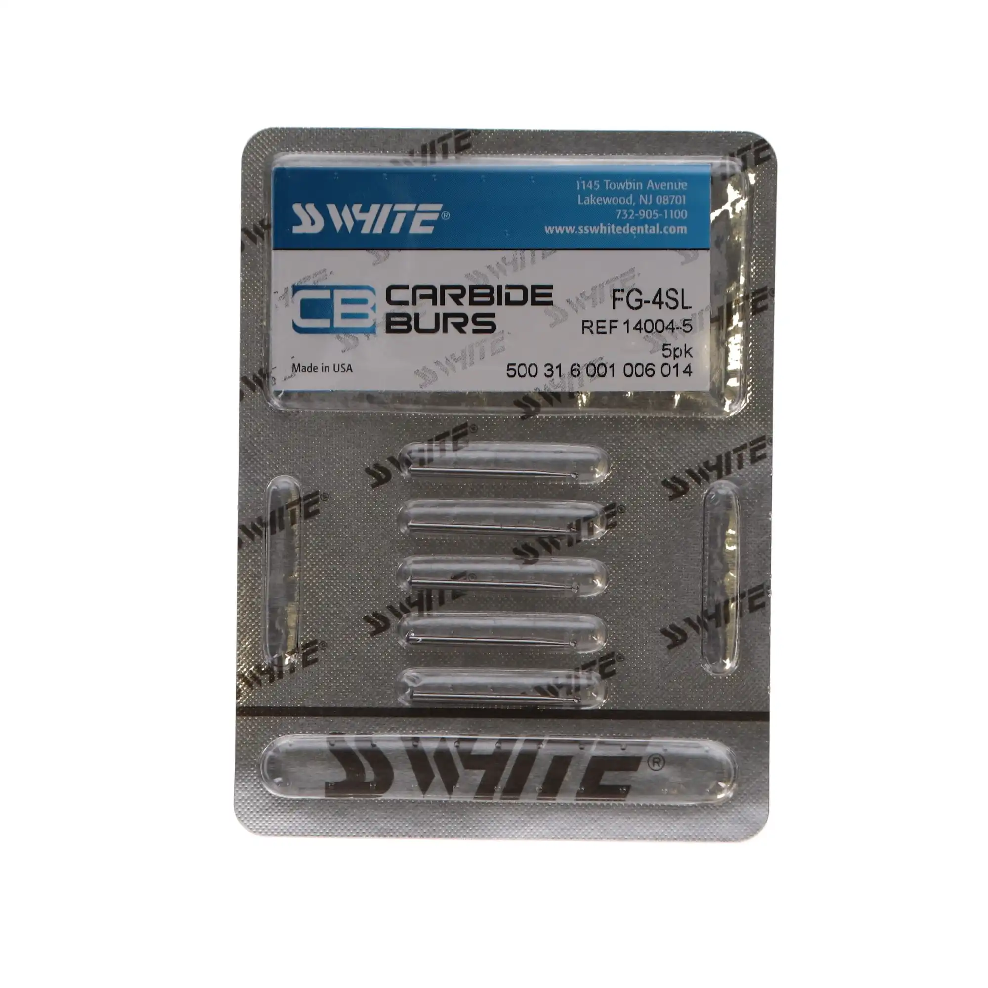 SS White Surgical Length Carbide Burs, FGSL, Round #4, 1.4 mm, 5/Pk, 14004-5 thumbnail 5