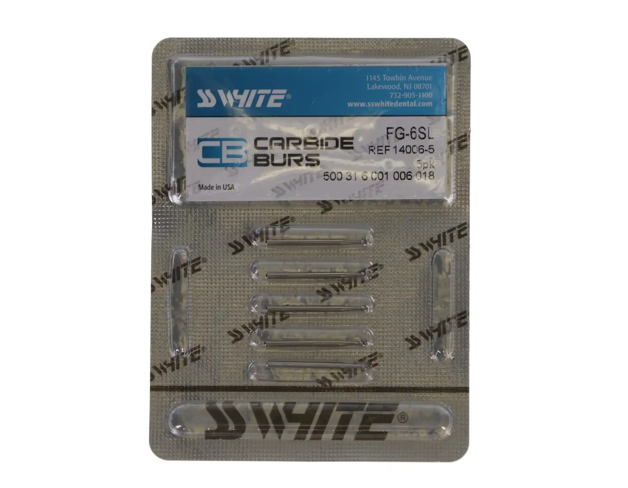 SS White Surgical Length Round Carbide Burs, Friction Grip (FG), #6, 1.8 mm Head, 5/Pk, 14006-5 thumbnail 5