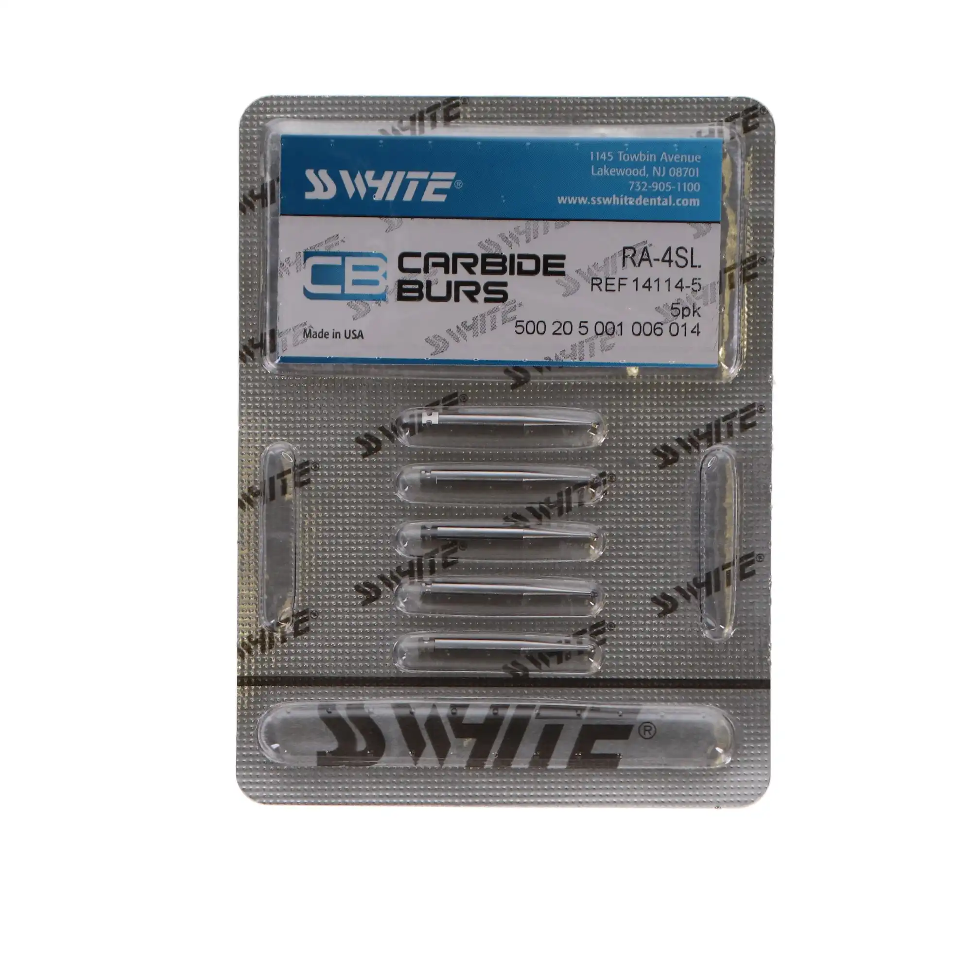 SS White Surgical Length Round Carbide Bur, RA Latch, #4, 1.4 mm, 5/Pk, 14114-5 thumbnail 5