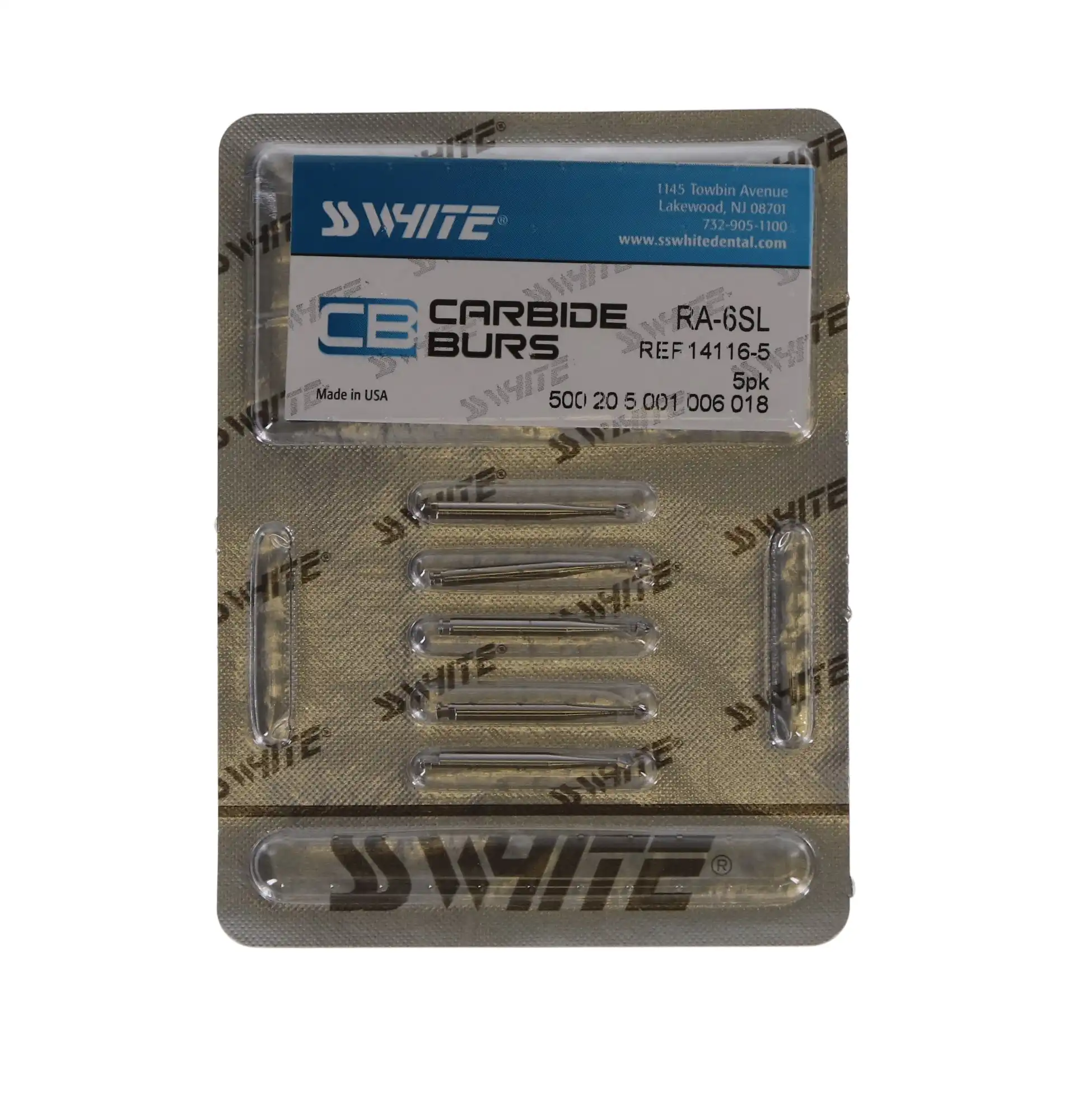 SS White Surgical Length Round Carbide Bur, RA Latch, #6, 1.8 mm, 5/Pk, 14116-5 thumbnail 5