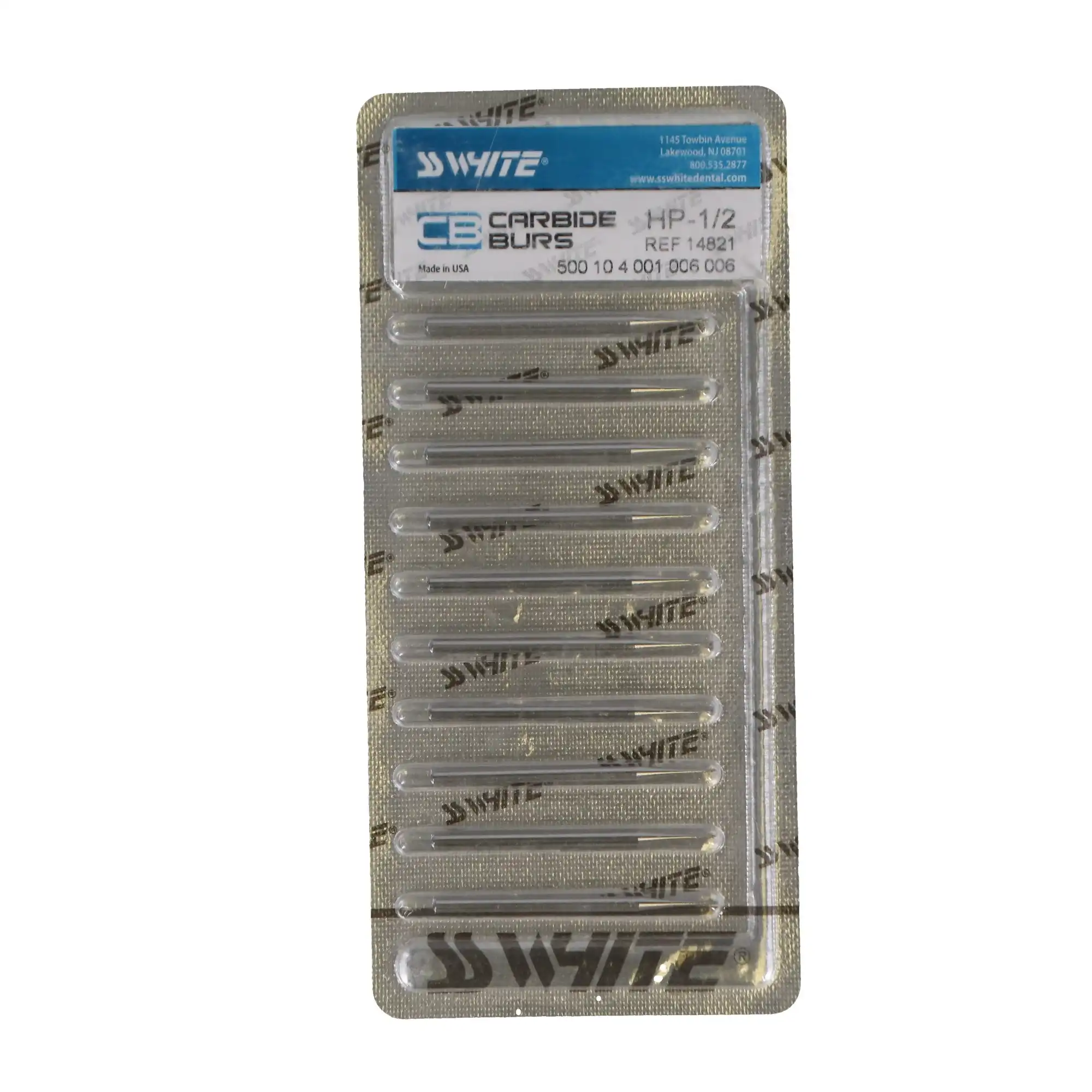 SS White Standard Operative Carbide Bur, HP, Round, #1/2, 10/Pk, 14821 thumbnail 5