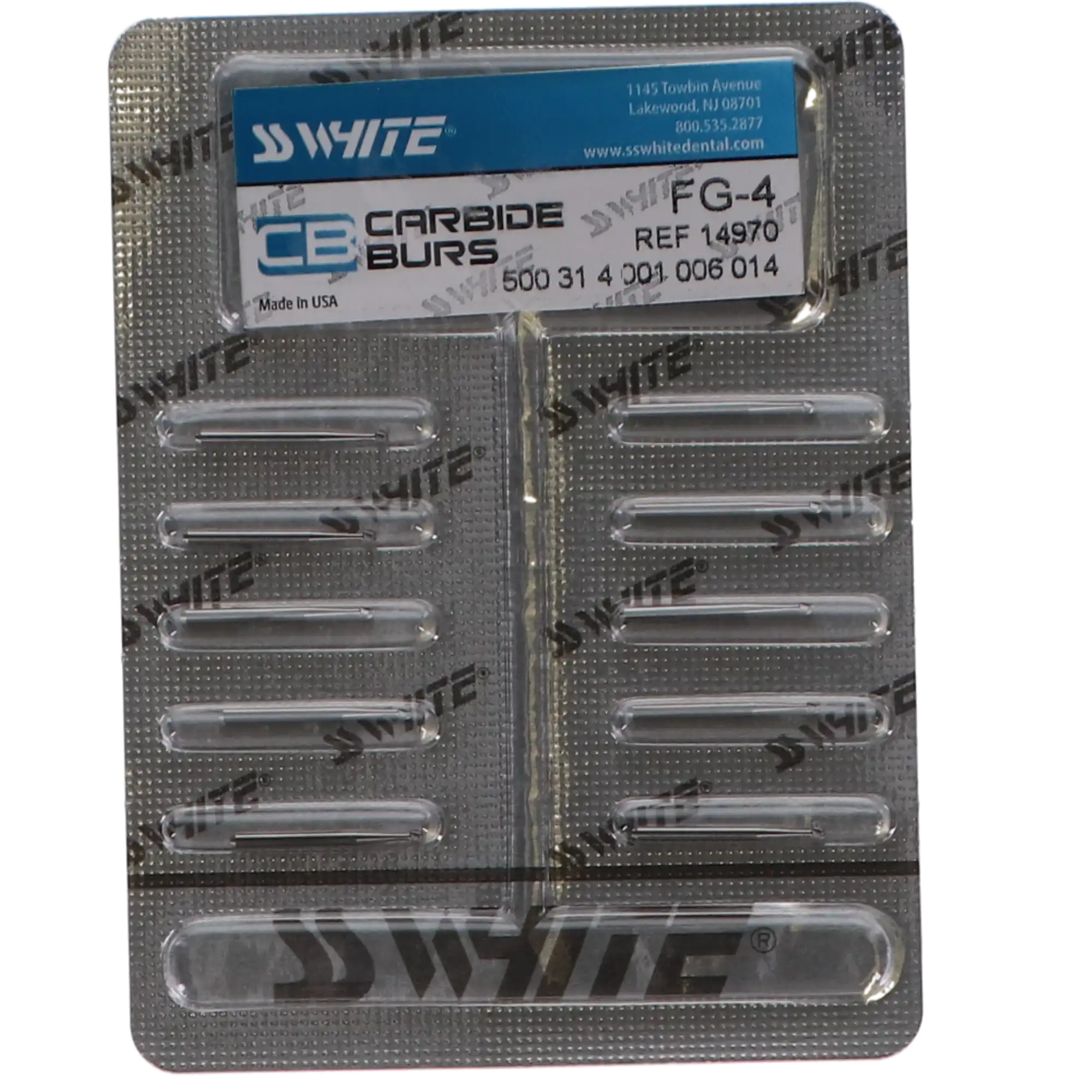 SS White Standard Operative Carbide Burs, FG, Round, #4, 1.4 mm Head Diameter, 10/Pk, 14970 thumbnail 5