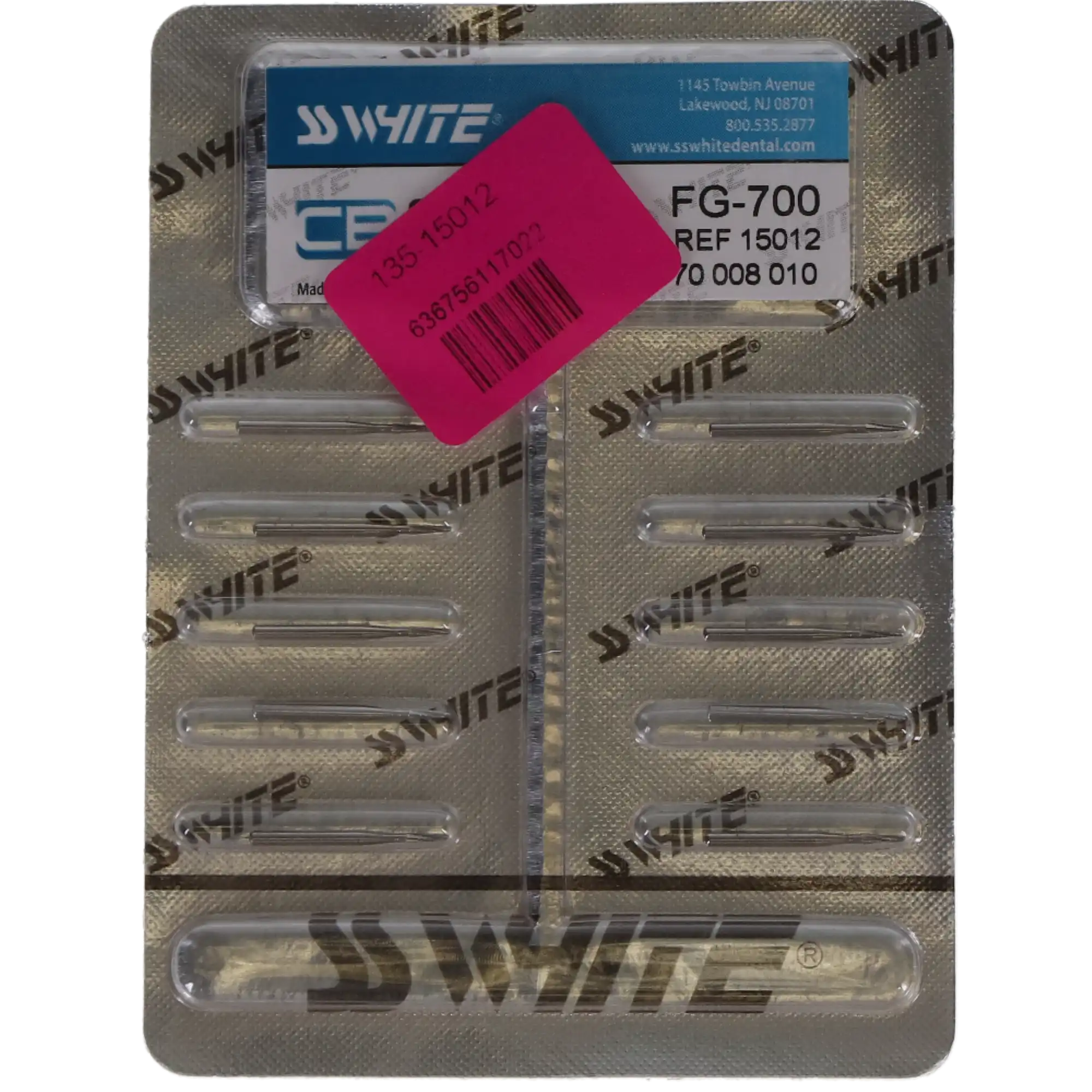 SS White Standard Operative Carbide Bur, FG, Taper Flat End Cross Cut, #700, 10/Pk, 15012 thumbnail 5