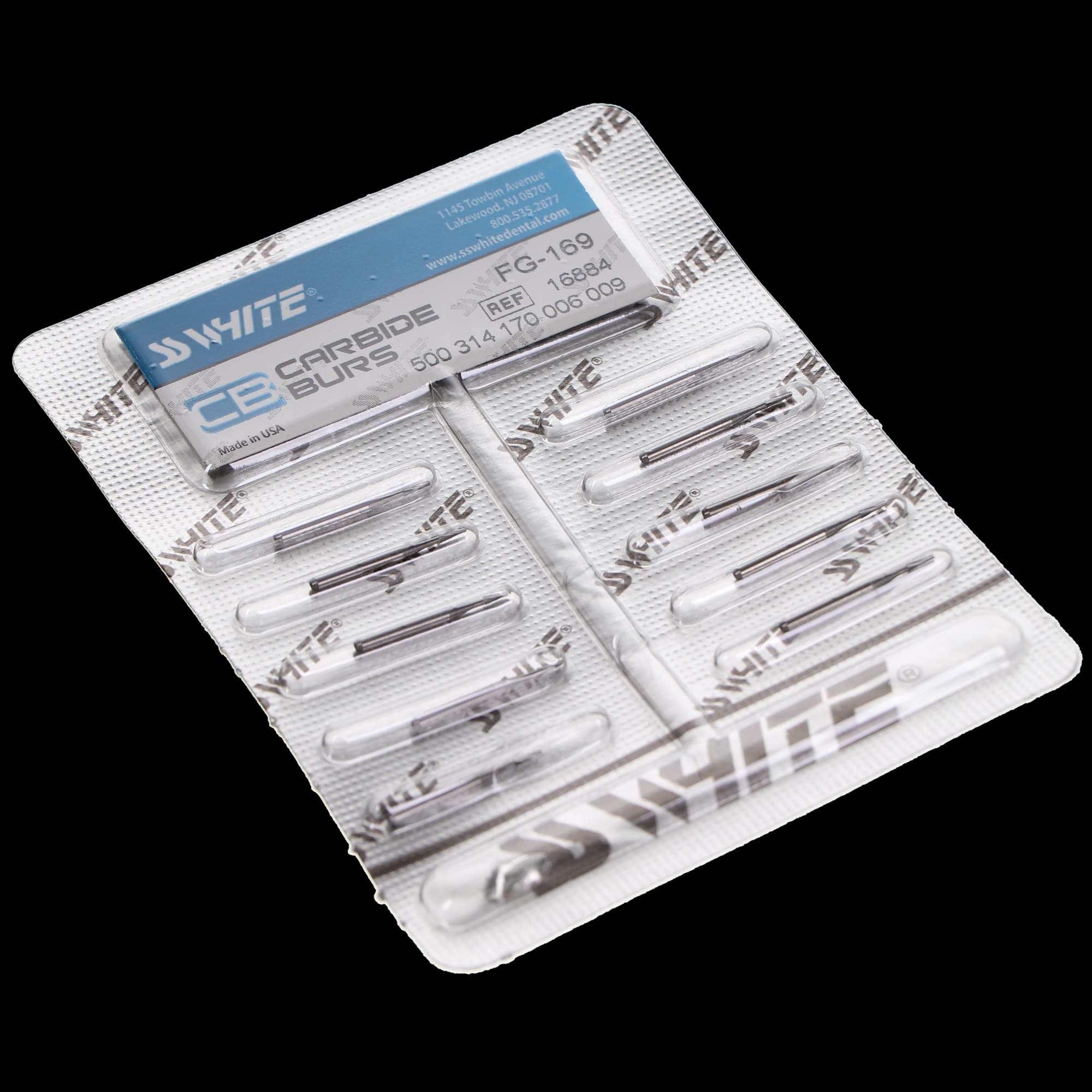 SS White Standard Operative Carbide Bur, FG, Taper Flat End Fissure, #169, 10/Pk, 16884 thumbnail 6
