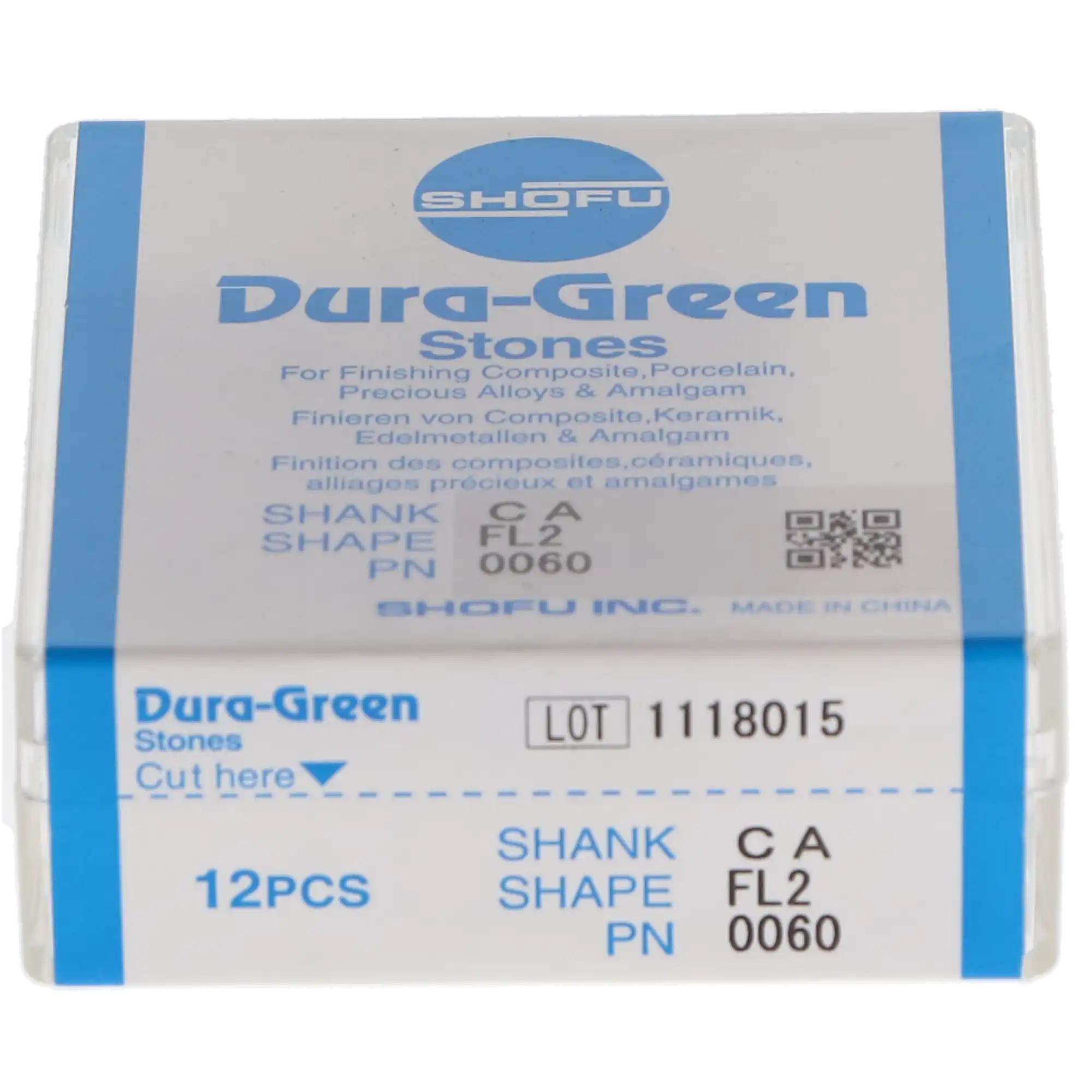 Dura-Green Silicon Carbide Finishing Stones, Flame FL2, Contra Angle (CA), Green, 12/Pk, 0060 thumbnail 8