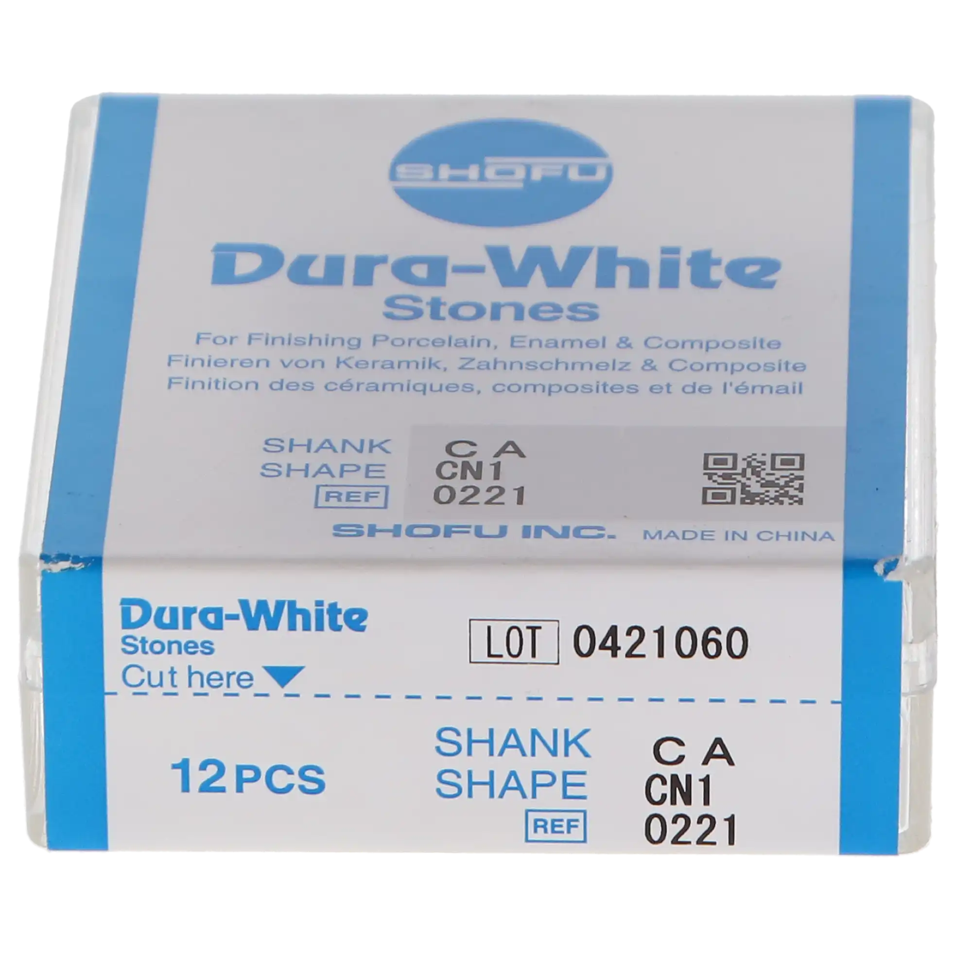 Dura-White Stones, CN1 Pointed Cone, CA (Contra Angle), White, 12/Pk, 0221 thumbnail 9
