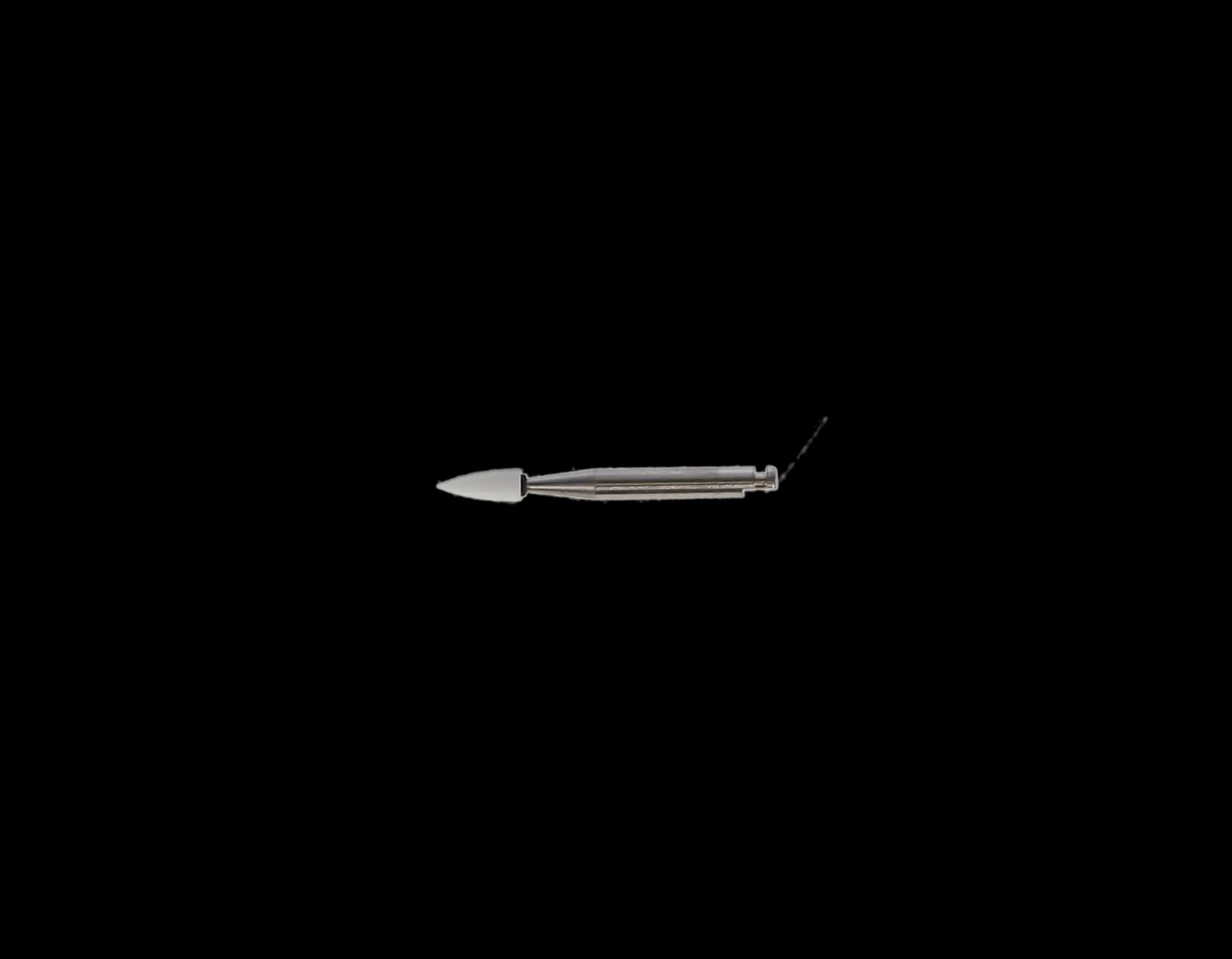 Dura-White Mounted Finishing Stones, FL2 Flame, CA (Contra Angle) Latch-Type, White, 12/Pk, 0223 thumbnail 9
