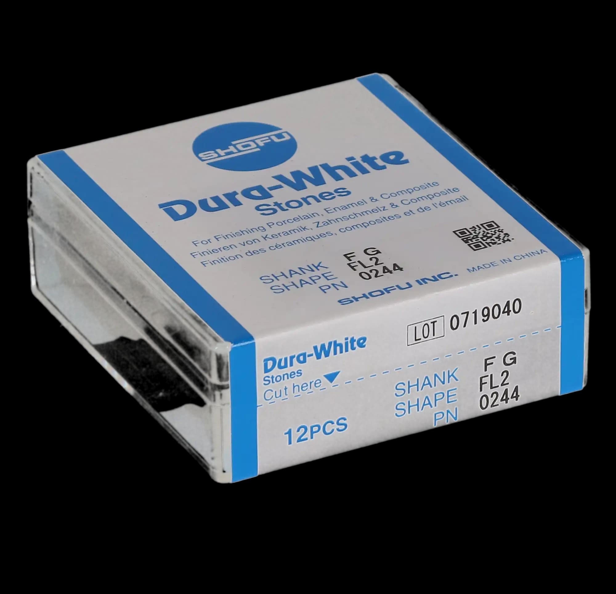 Shofu Dura-White Stones, FG, Flame FL2, #025, White, 12/Pk, 0244 thumbnail 9