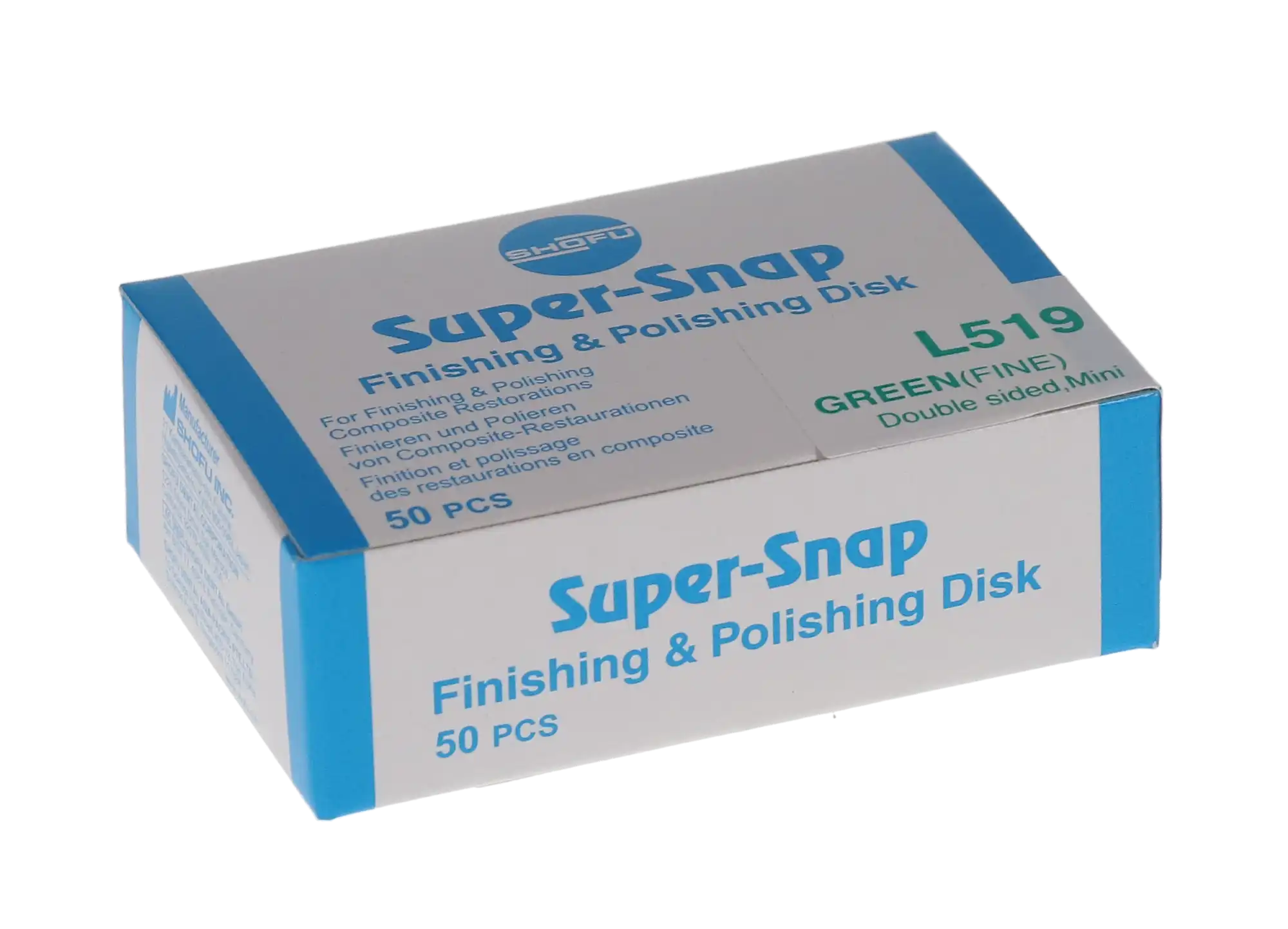 Shofu Super-Snap Mini Polishing Replacement Disks, Double-Sided, Fine (Green), 8mm, 50/Pk, L519 thumbnail 10