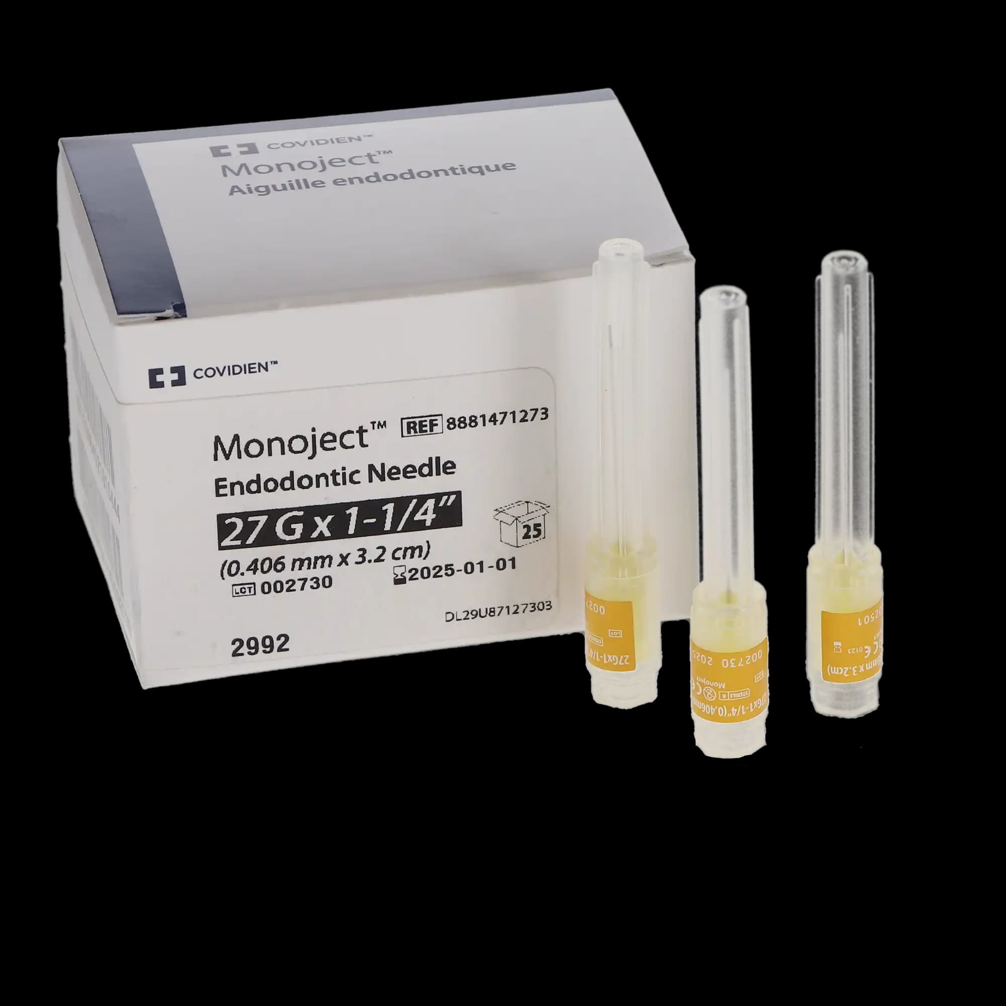 Monoject Endodontic Irrigation Needles, 27 Gauge x 1-1/4", Yellow, Luer Lock, 25/Pkg, 8881471273 thumbnail 10
