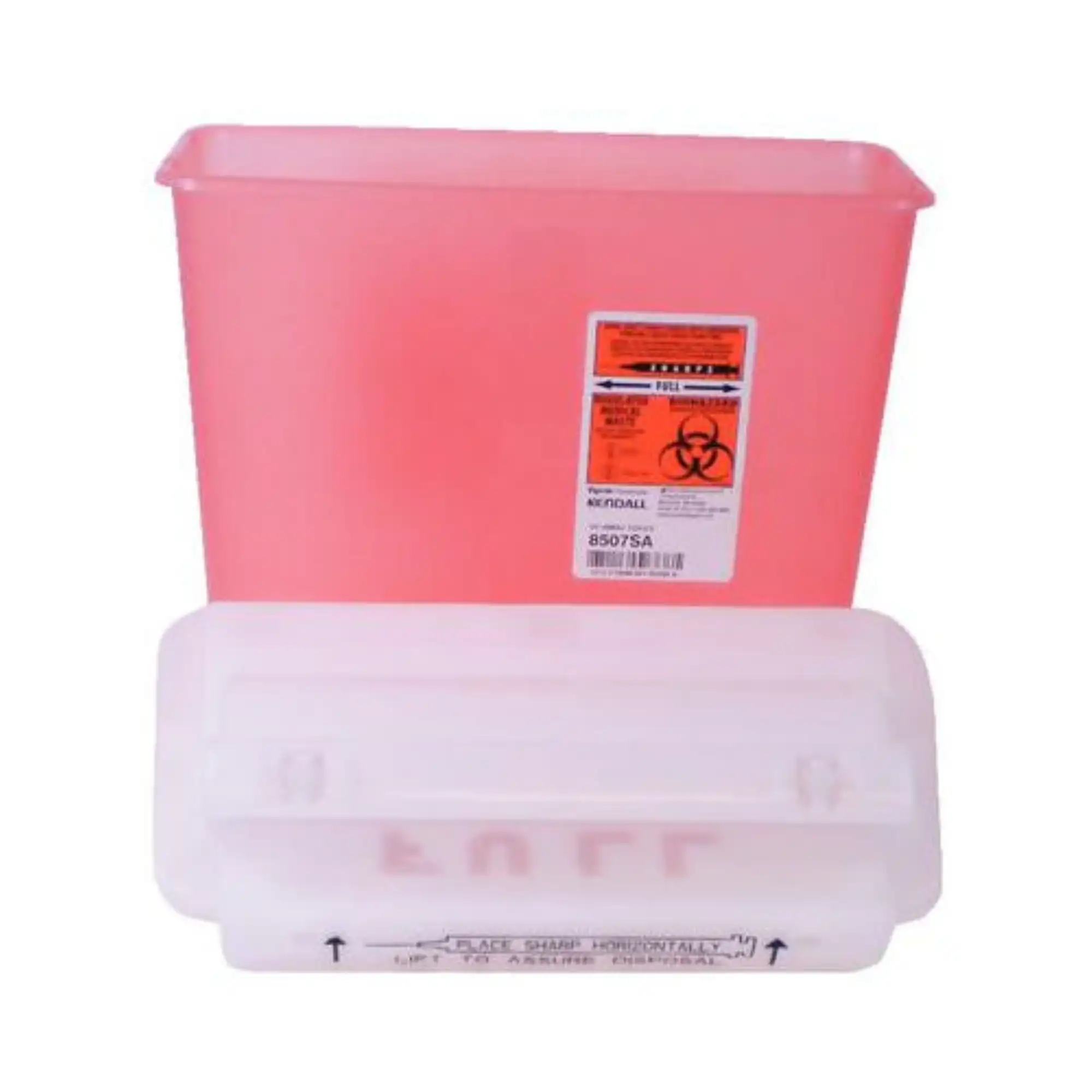 SharpStar In-Room Sharps Container with Counterbalanced Lid, 5 Quart, Transparent Red, 8507SA thumbnail 2
