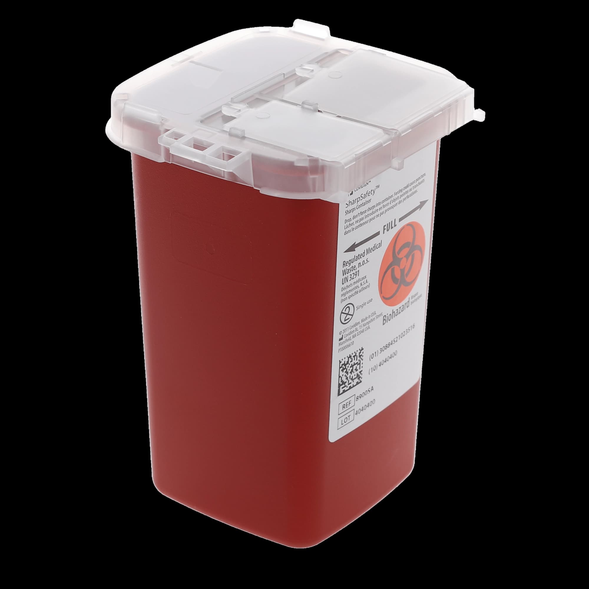 SharpSafety Phlebotomy Sharps Container, 1 Quart, Red, Translucent Sliding Lid, 1/Pk, 8900SA thumbnail 3