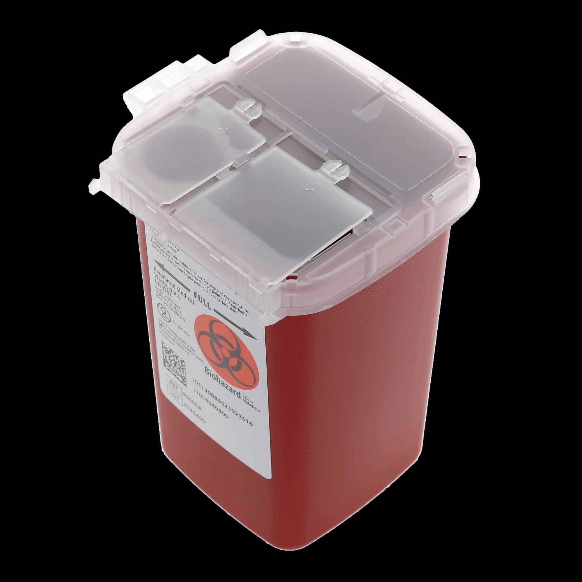 SharpSafety Phlebotomy Sharps Container, 1 Quart, Red, Translucent Sliding Lid, 1/Pk, 8900SA thumbnail 5