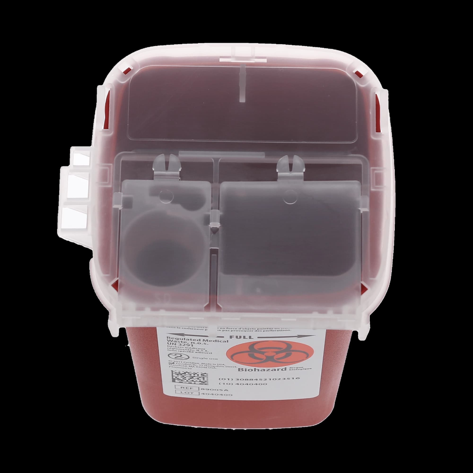 SharpSafety Phlebotomy Sharps Container, 1 Quart, Red, Translucent Sliding Lid, 1/Pk, 8900SA thumbnail 6