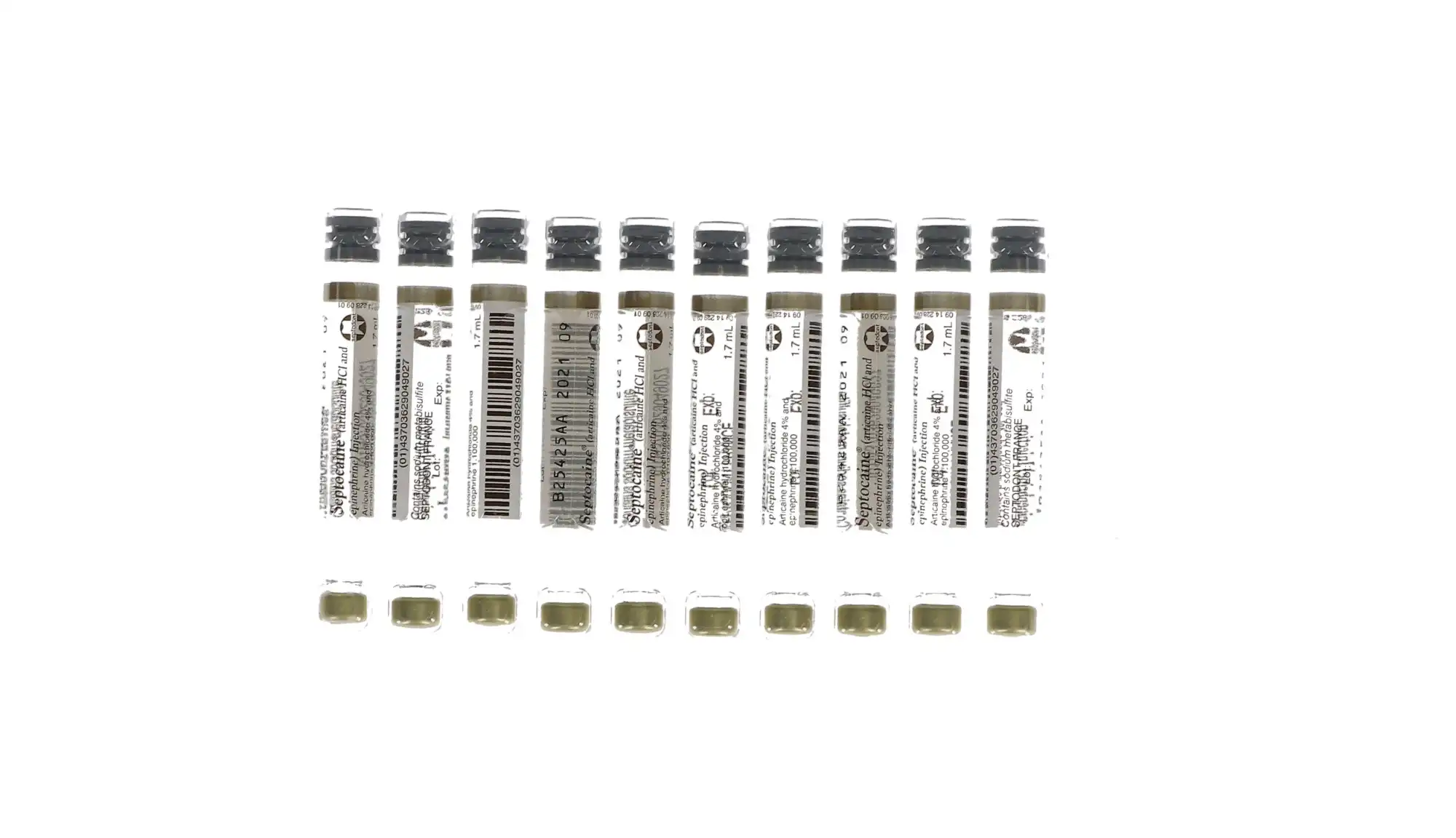 Septocaine® Articaine HCl 4% with Epinephrine 1:100,000, Gold Box, 1.7 mL Cartridges, 50/Box, 01A1400 thumbnail 9