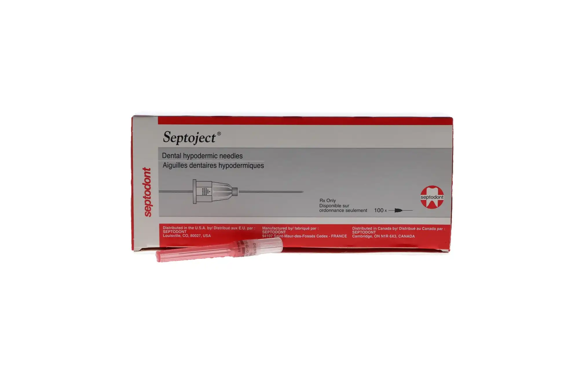 Septoject Dental Hypodermic Needles, 25 Gauge Long (35mm), Red, Plastic Hub, 100/Box, 01-N1252 thumbnail 11