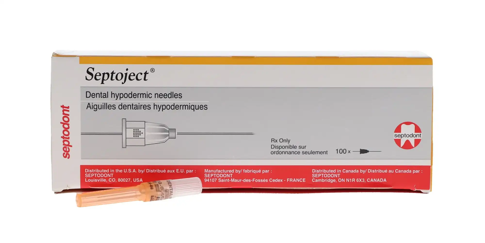 Septoject Dental Hypodermic Needles, Plastic Hub, 27 Gauge, Short, Orange, 100/Pk, N1271, 01N1271 thumbnail 10