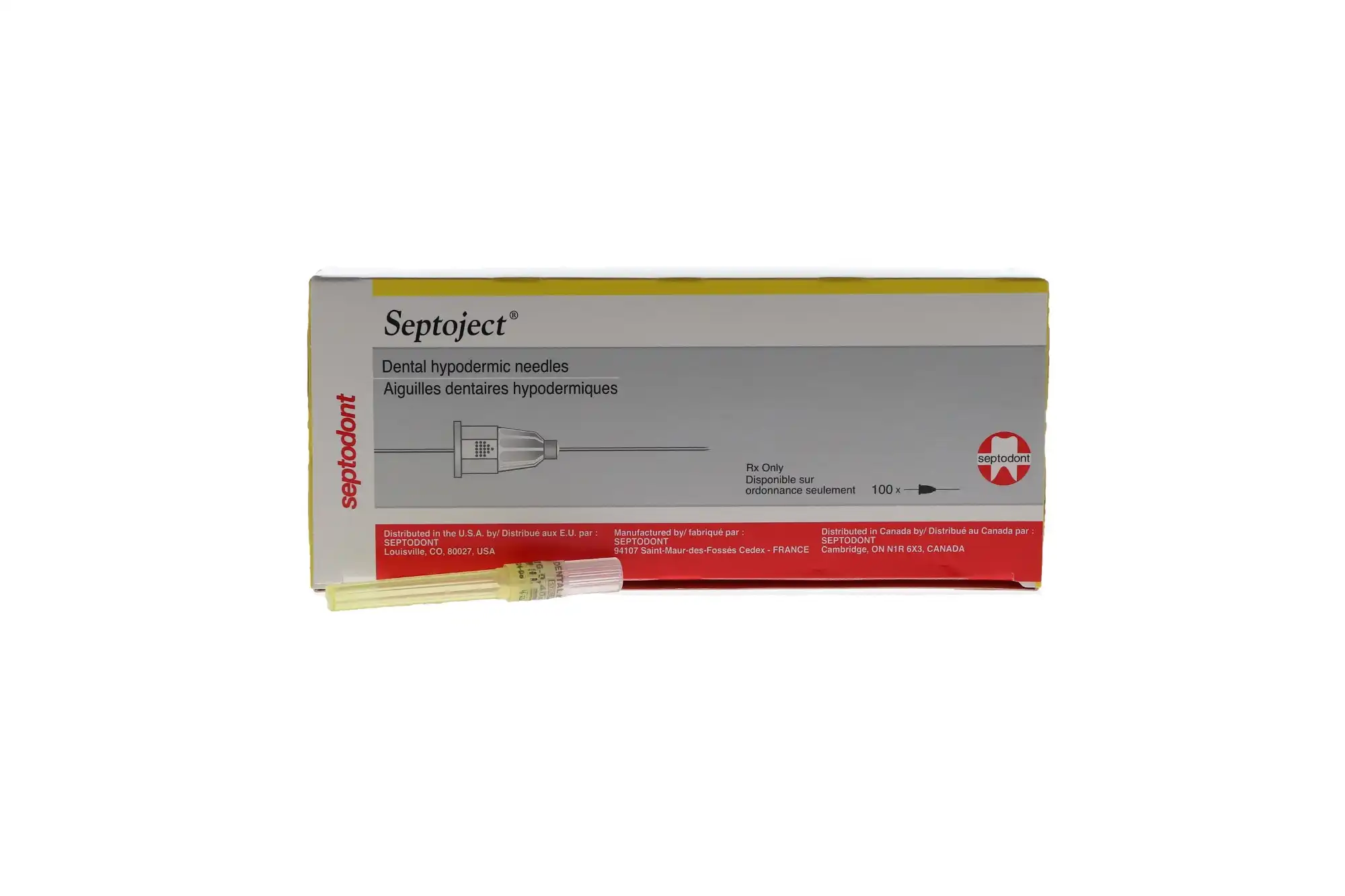 Septoject Dental Hypodermic Needles, Plastic Hub, 27 Gauge, Long, Yellow, 100/Box, 01-N1272 thumbnail 10