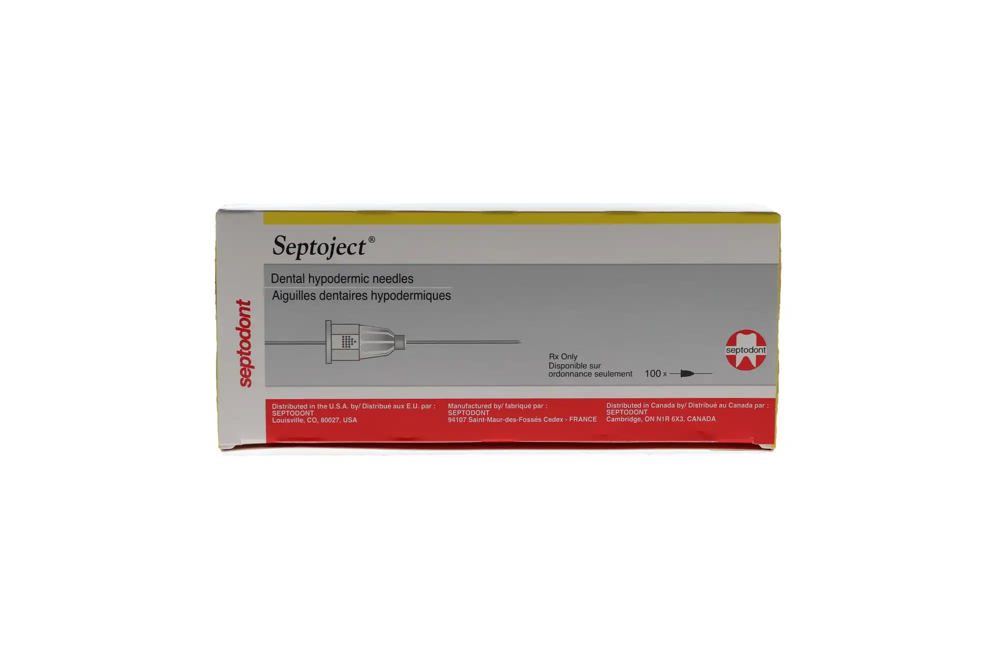 Septoject Dental Hypodermic Needles, Plastic Hub, 27 Gauge, Long, Yellow, 100/Box, 01-N1272 thumbnail 12
