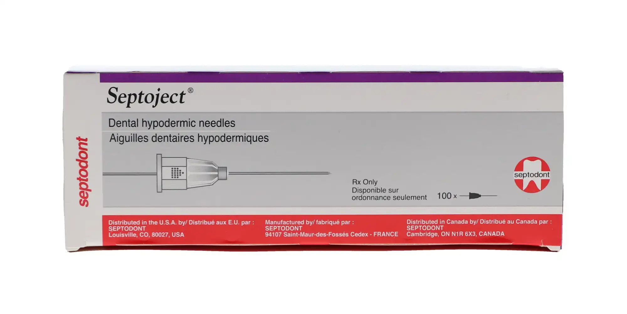 Septoject Dental Hypodermic Needles, Plastic Hub, 30 Gauge, Extra Short (10mm), Purple, 100/Pk, 01N1300 thumbnail 11