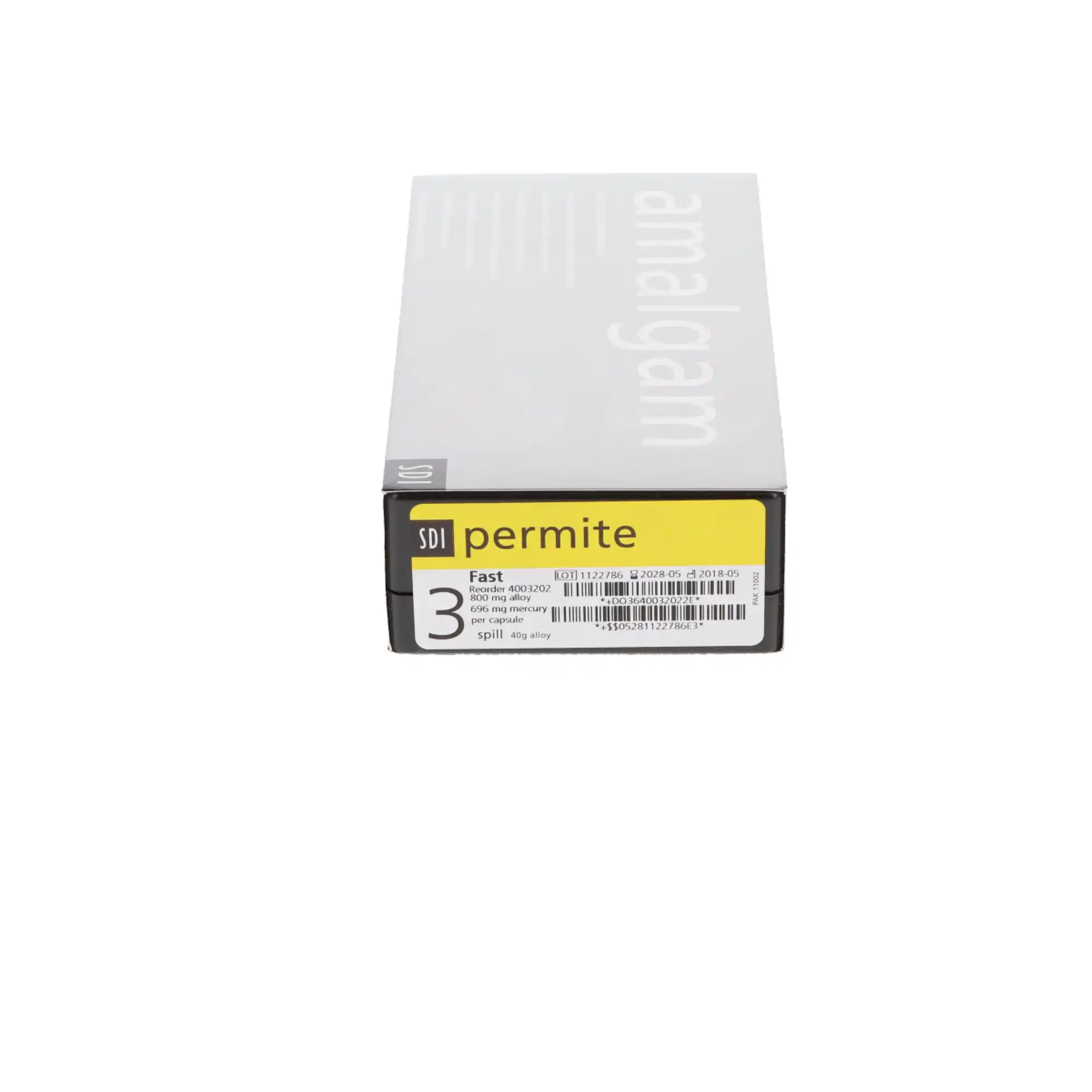 Permite Dispersed Phase Amalgam Capsules, 3 Spill, 800 mg, Fast Set, Yellow/Blue, 50/Pk, 4003202 thumbnail 12