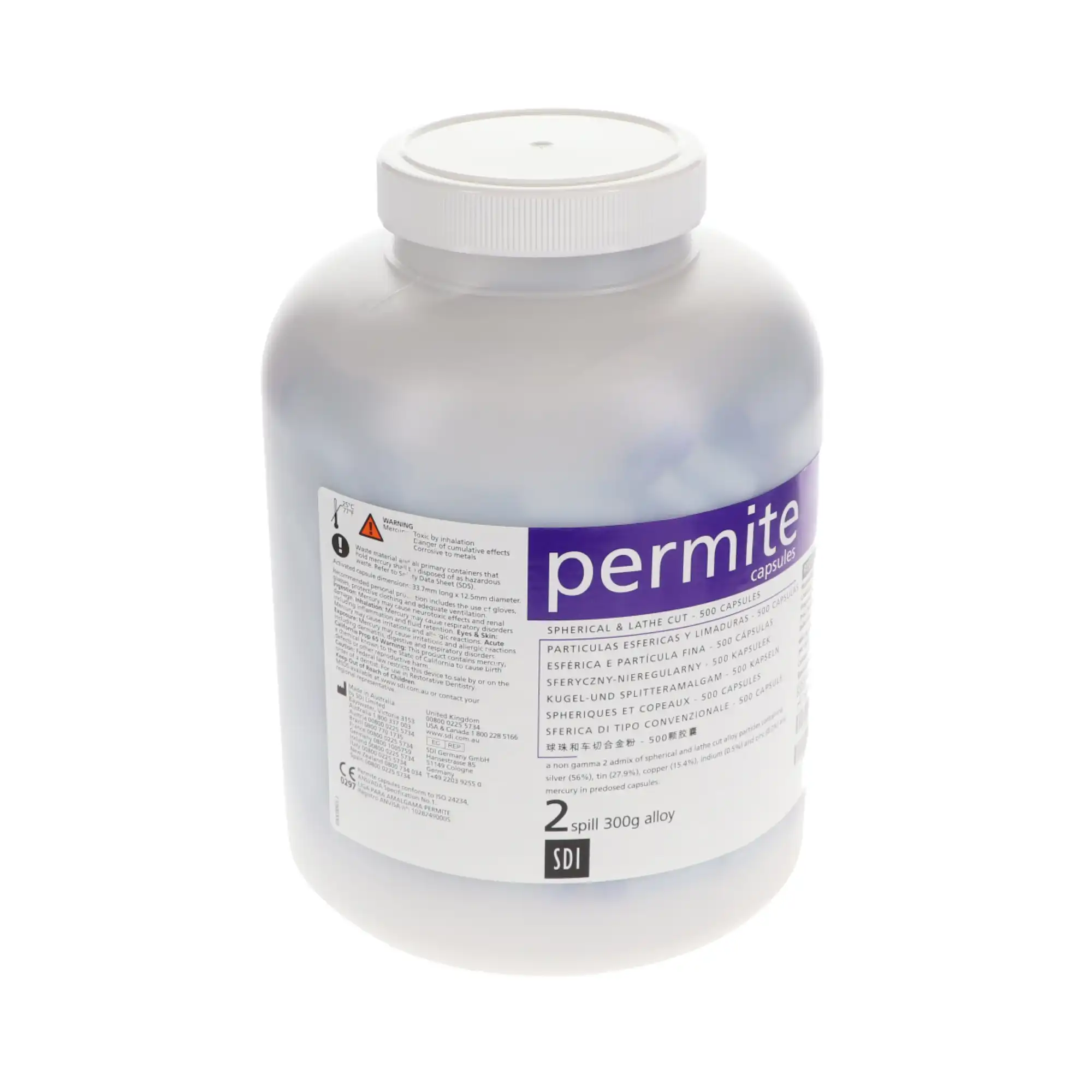 Permite Dispersed Phase Amalgam Capsules, 2 Spill, 600 mg, Regular Set, Purple/Gray, 500/Pk, 4022303 thumbnail 7