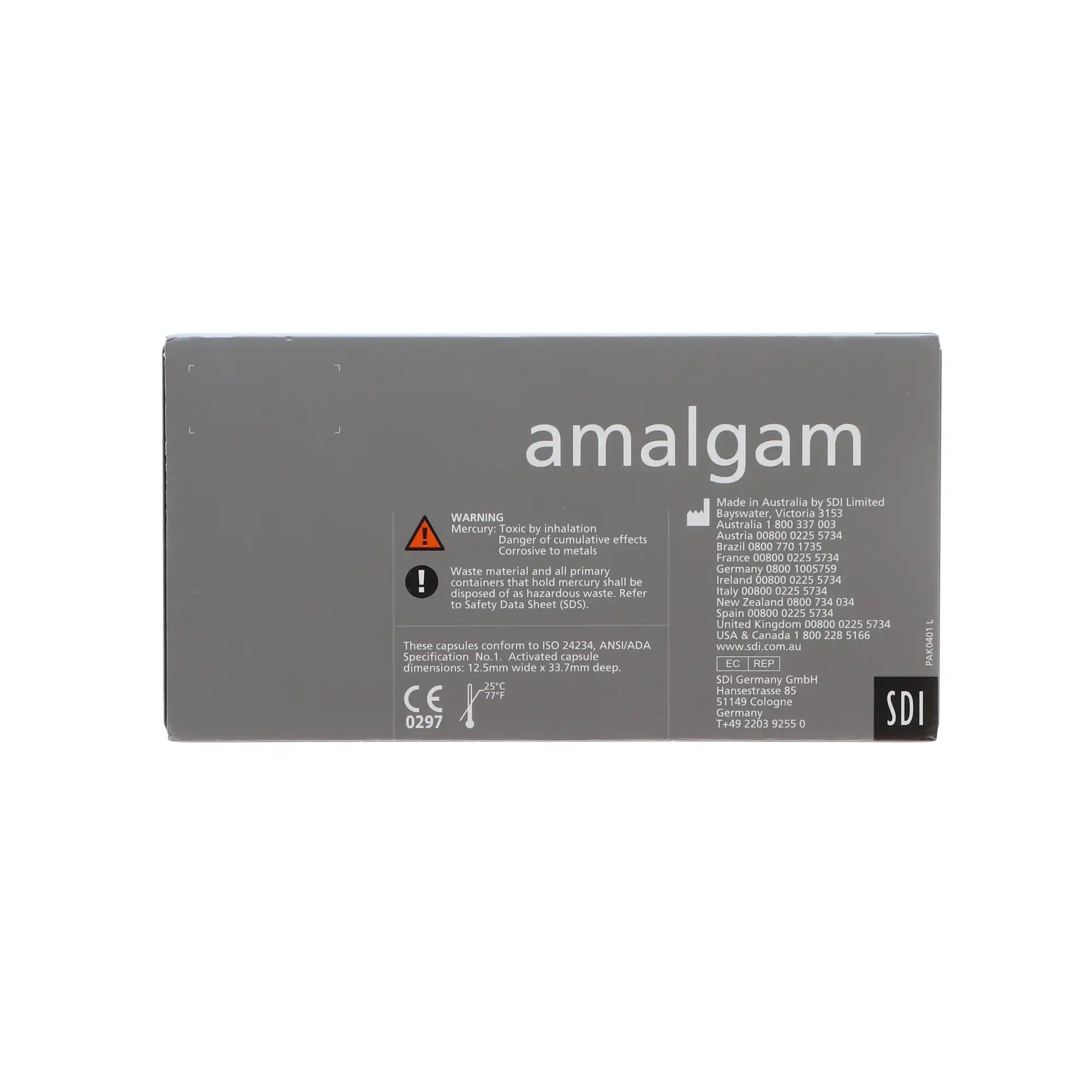 SDI GS-80 Dispersed Phase Amalgam Capsules, 2 Spill, 600 mg, Fast Set, Light Green/Gray, 50/Pkg, 4402202 thumbnail 5