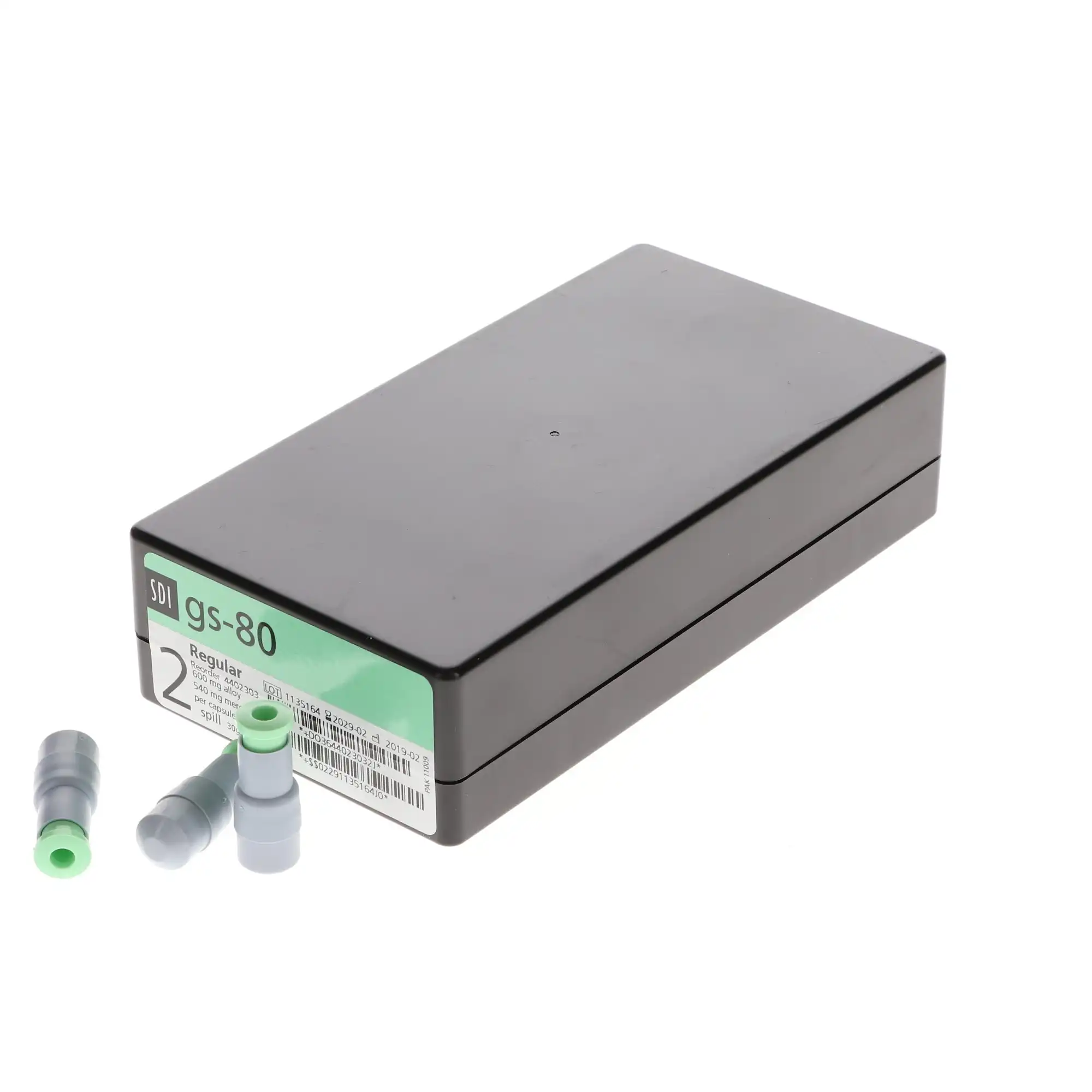 SDI GS-80 Dispersed Phase Amalgam Capsules, 2 Spill, 600 mg, Regular Set, Light Green/Blue, 50/Pkg, 4402303 thumbnail 3