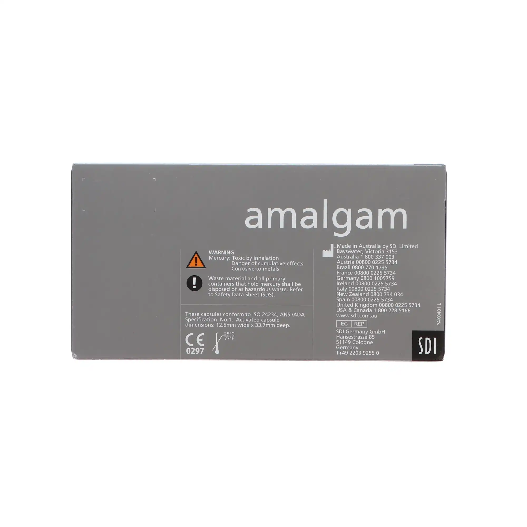 SDI GS-80 Dispersed Phase Amalgam Capsules, 2 Spill, 600 mg, Regular Set, Light Green/Blue, 50/Pkg, 4402303 thumbnail 7