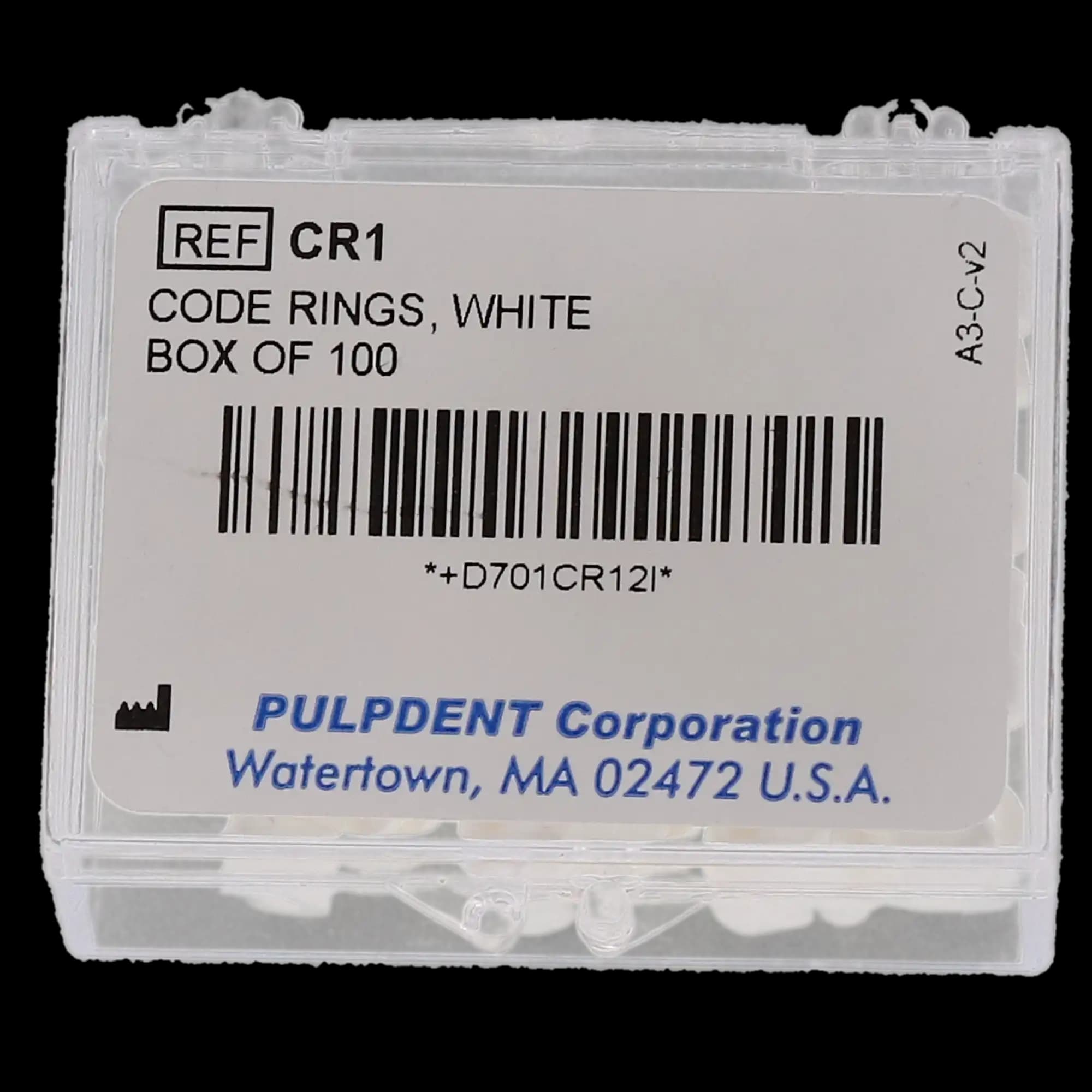 Pulpdent Silicone Code Rings, Standard, 1/8" ID x 1/8" Wide, White, 100/Pk, CR1 thumbnail 5