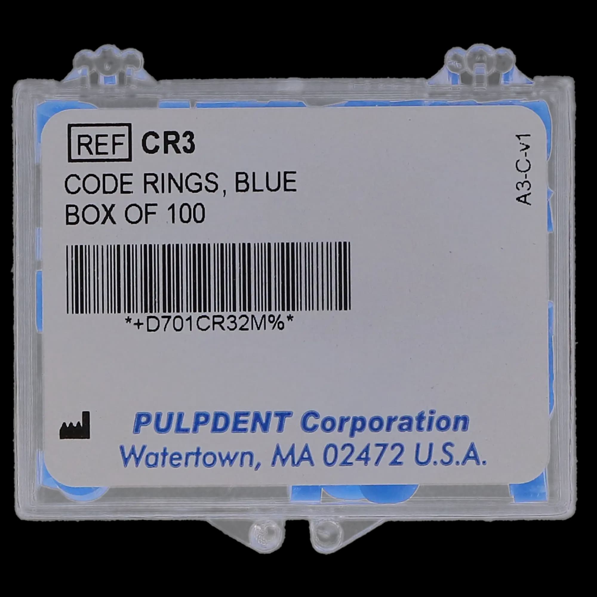 Pulpdent Code Rings, Standard Silicone, 1/8" ID x 1/8" Wide, Blue, 100/Pk, CR3 thumbnail 5
