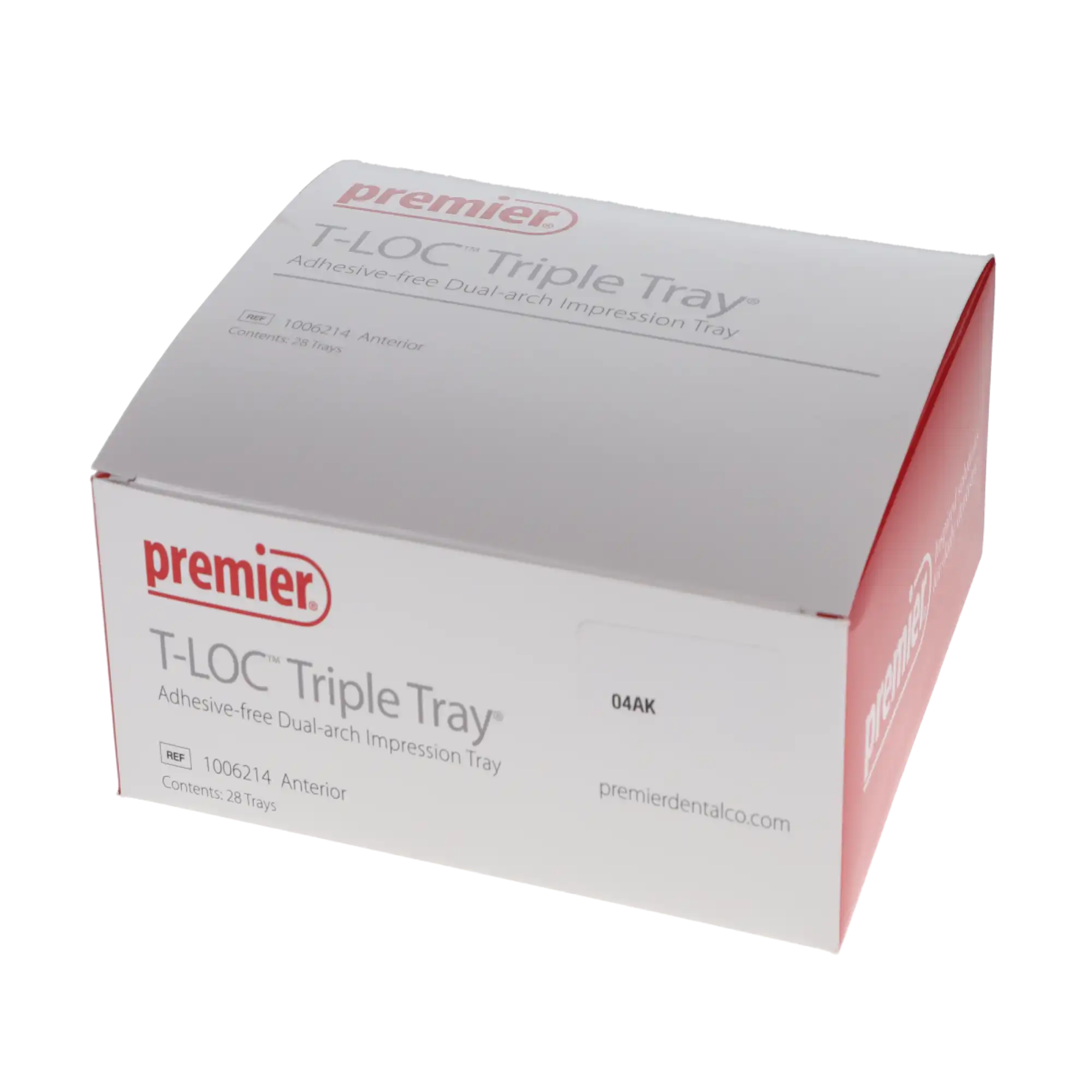T-Loc Triple Tray Anterior, Adhesive-Free Dual-Arch Impression Tray, Coral, 28/Box, 1006214 thumbnail 4