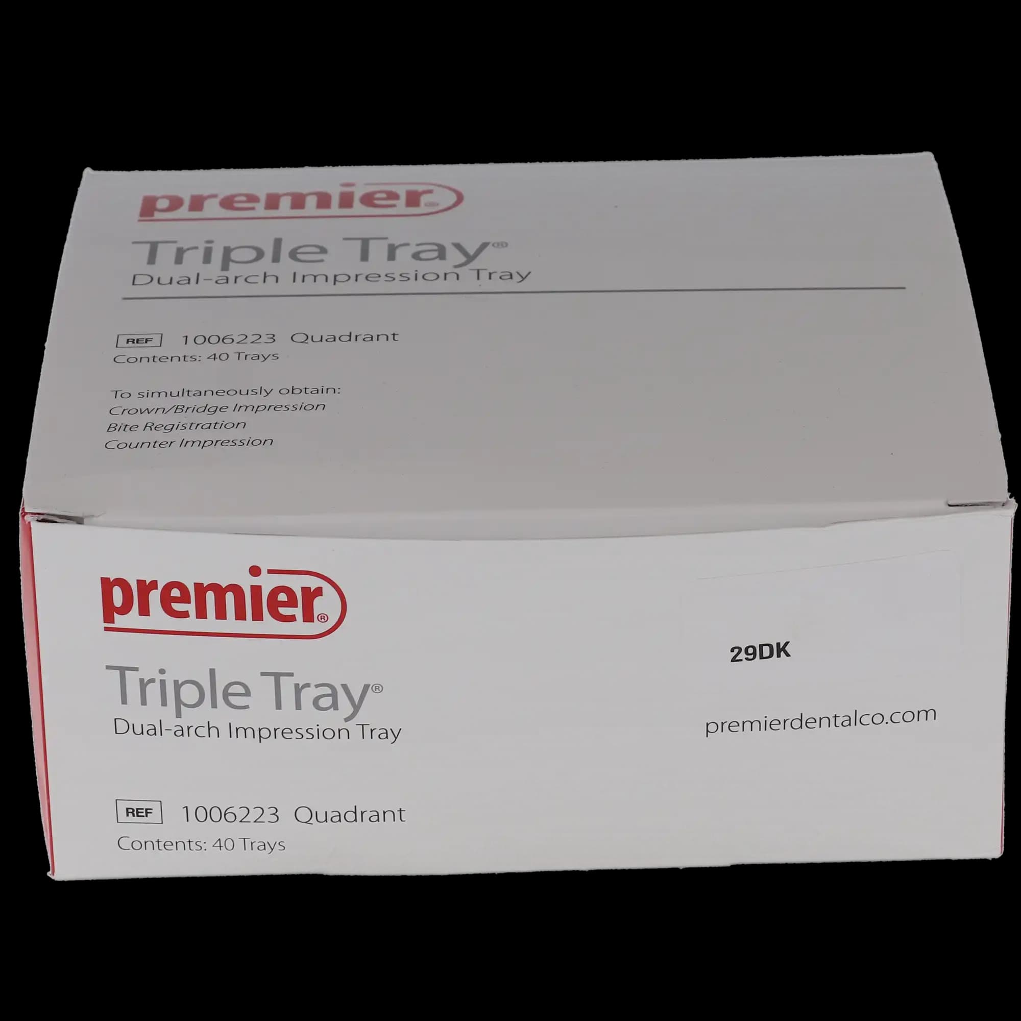 Premier Triple Tray Dual-Arch Impression Trays, Quadrant, Disposable, 40/Pk, 1006223 thumbnail 6