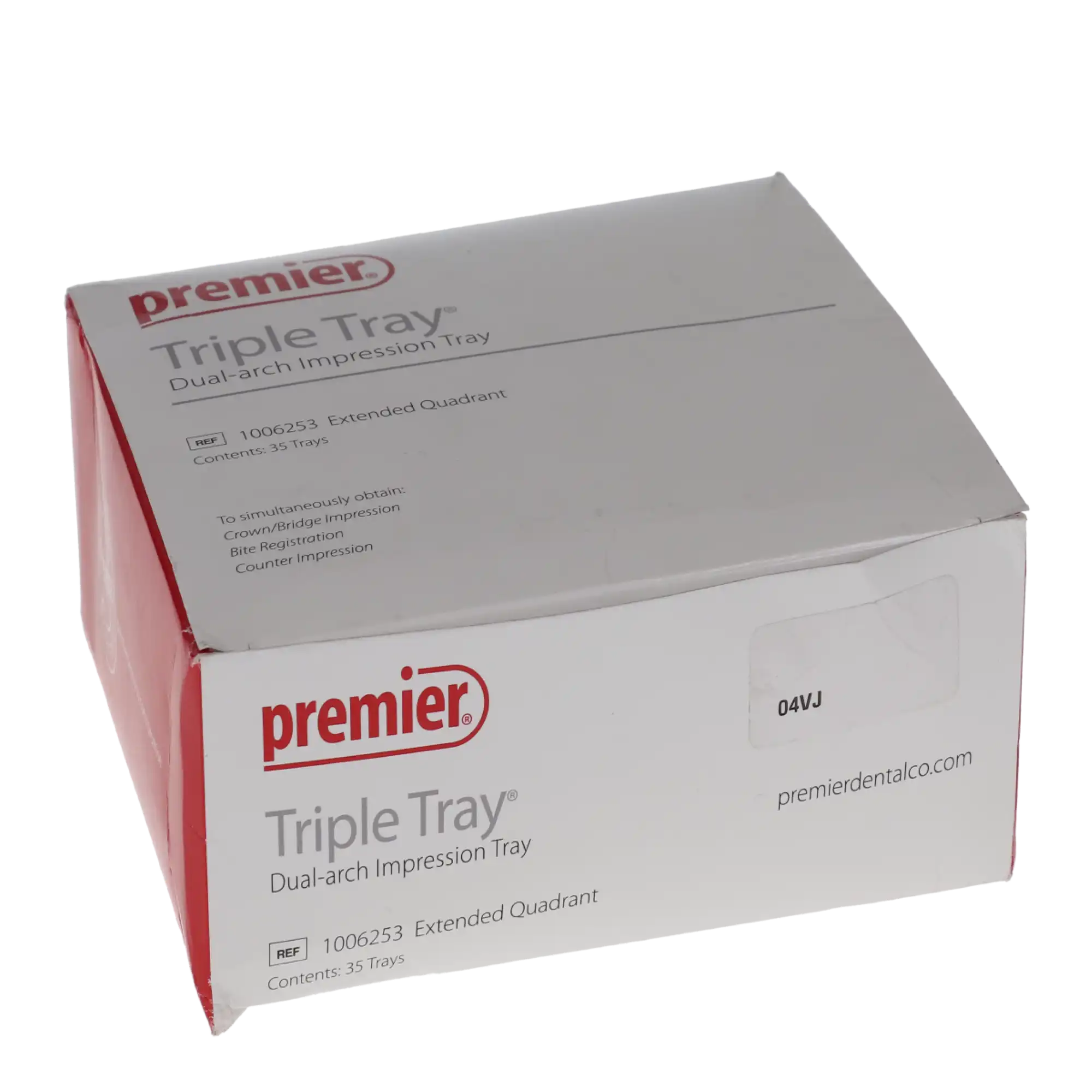 Triple Tray Dual-Arch Impression Trays, Extended Quadrant, 35/Box, 1006253 thumbnail 5