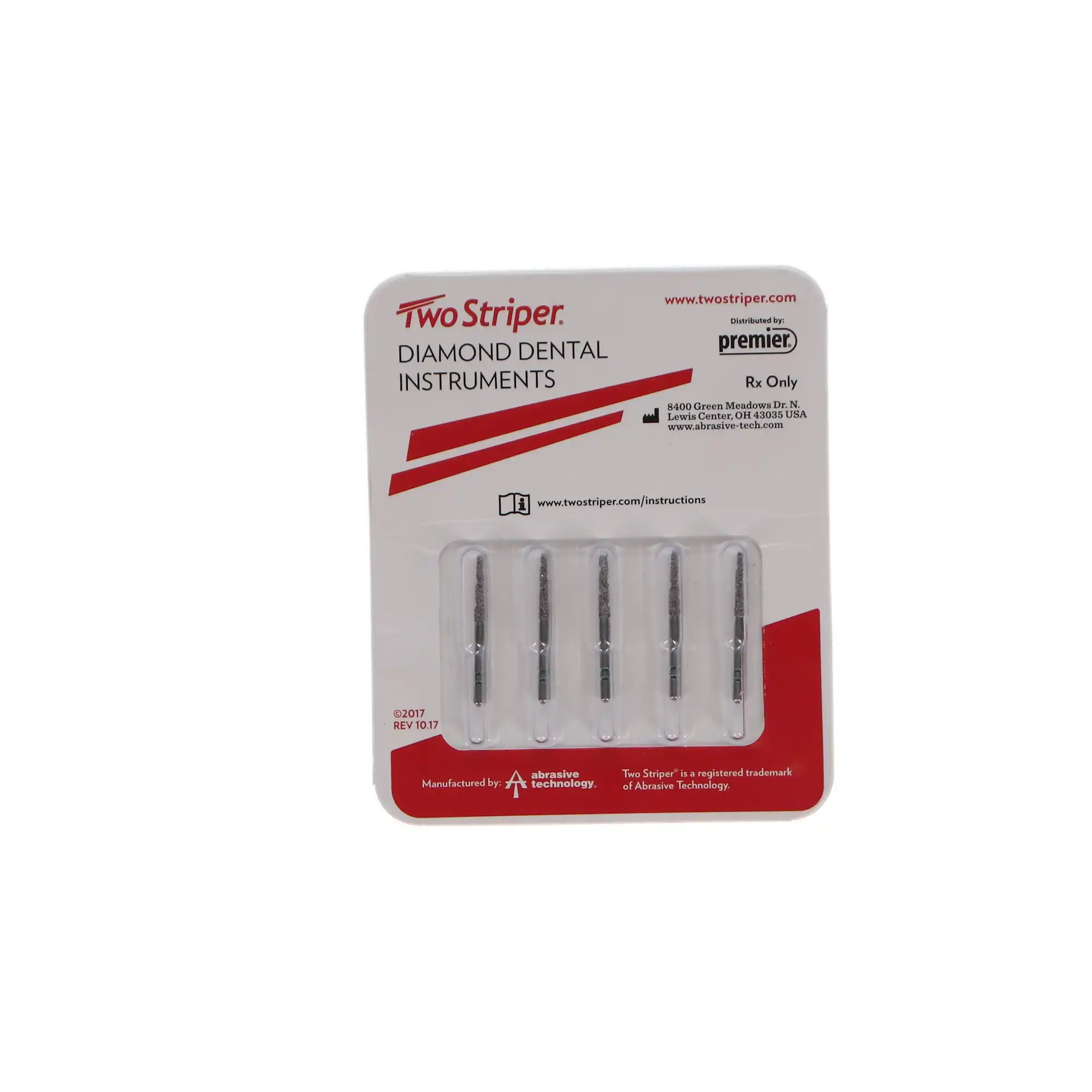 Two Striper TS2000 Diamond Bur, FG, Round-End Taper, #2004.9, Coarse, Green, 1.6 mm Major/1.1 mm Minor, 9 mm Length, 5/Pk, 2000049 thumbnail 5