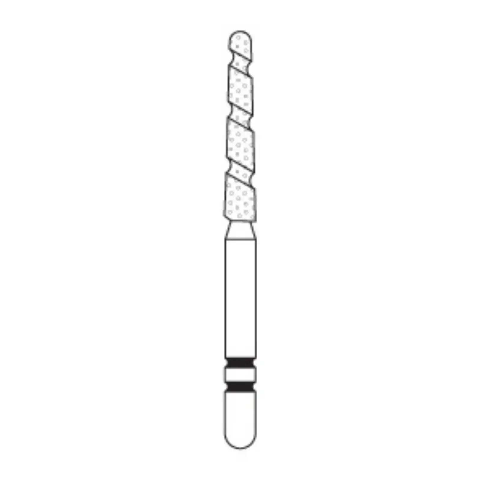 Two Striper TS2000 Diamond Bur, FG, Round-End Taper, #2004.10, Coarse, Green, 1.6 mm Major/1.1 mm Minor, 10 mm Length, 5/Pk, 2000050 thumbnail 2