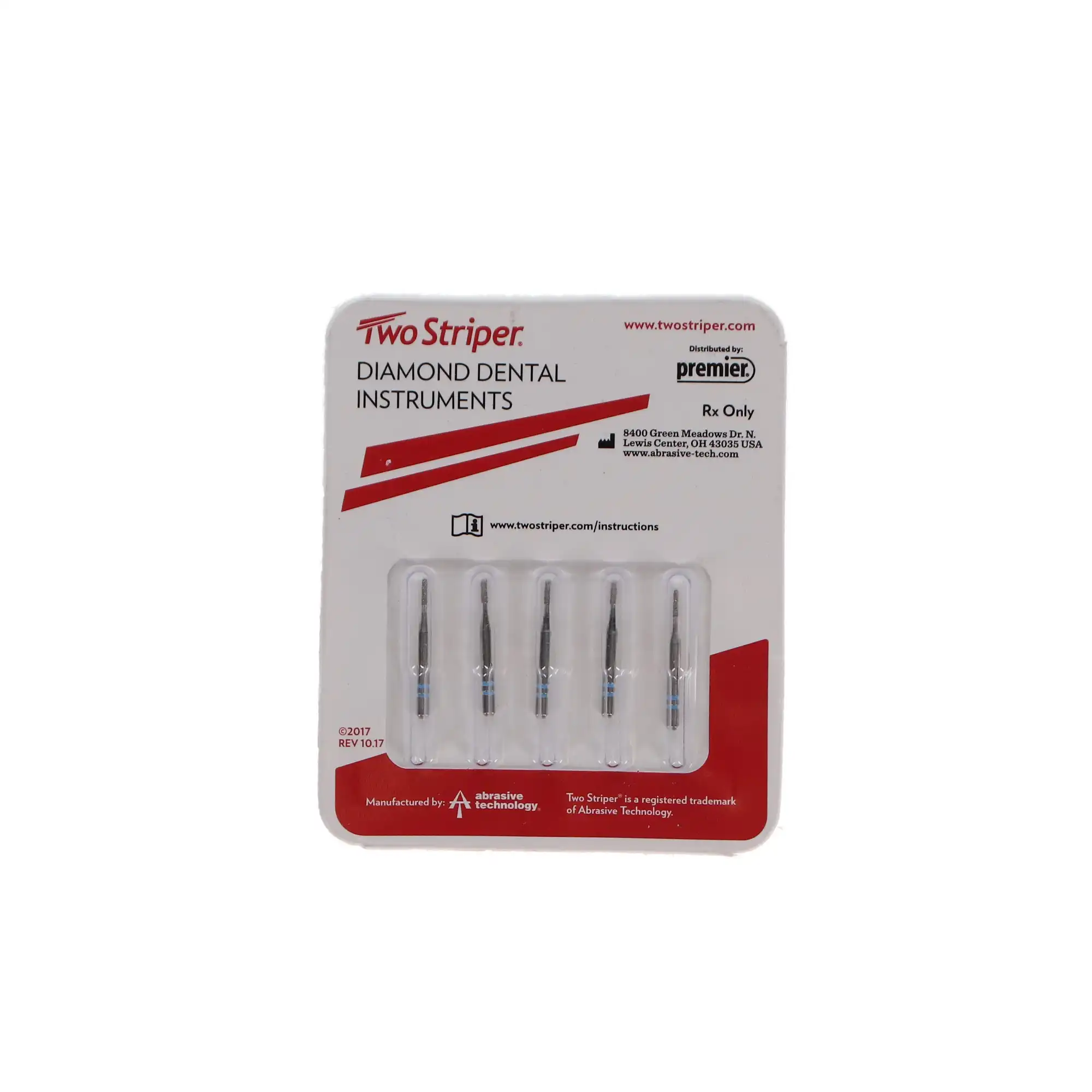 Two Striper Operative Diamond Bur, FG, Flat-End Taper, #556, Medium Grit, Blue Ring, 0.9 mm Major/0.8 mm Minor Diameter, 3.3 mm Length, 5/Pk, 2013271 thumbnail 5